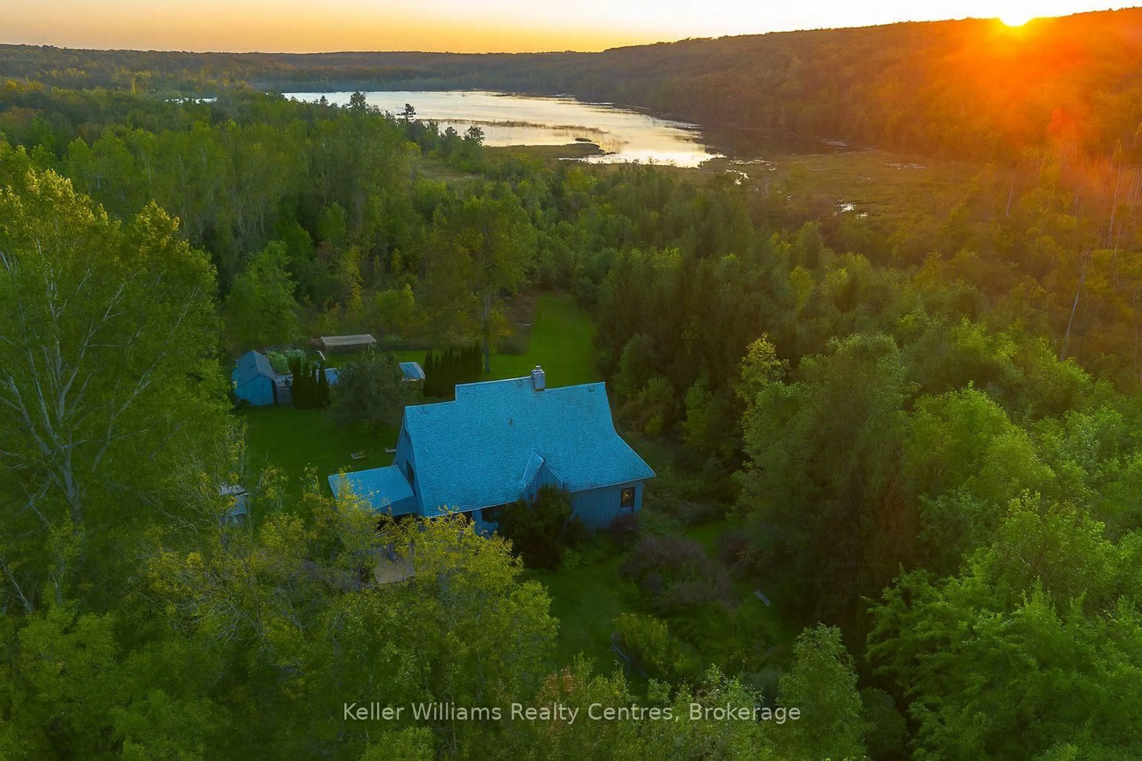A pic from outside/outdoor area/front of a property/back of a property/a pic from drone, water/lake/river/ocean view for 210194 Burgess Sdrd, Georgian Bluffs Ontario N0H 1S0