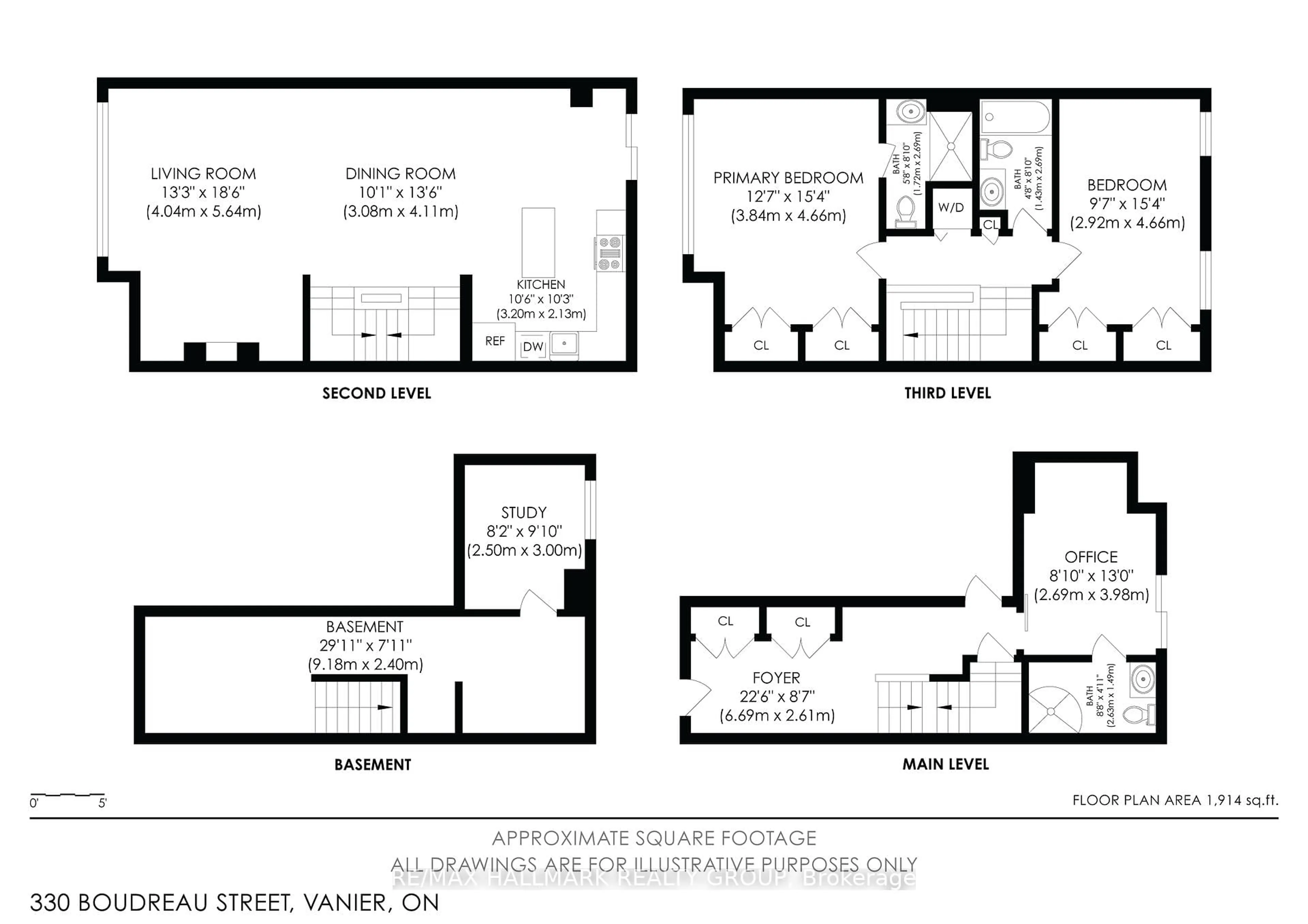 Floor plan for 330 Boudreau St, Ottawa Ontario K1L 0A7