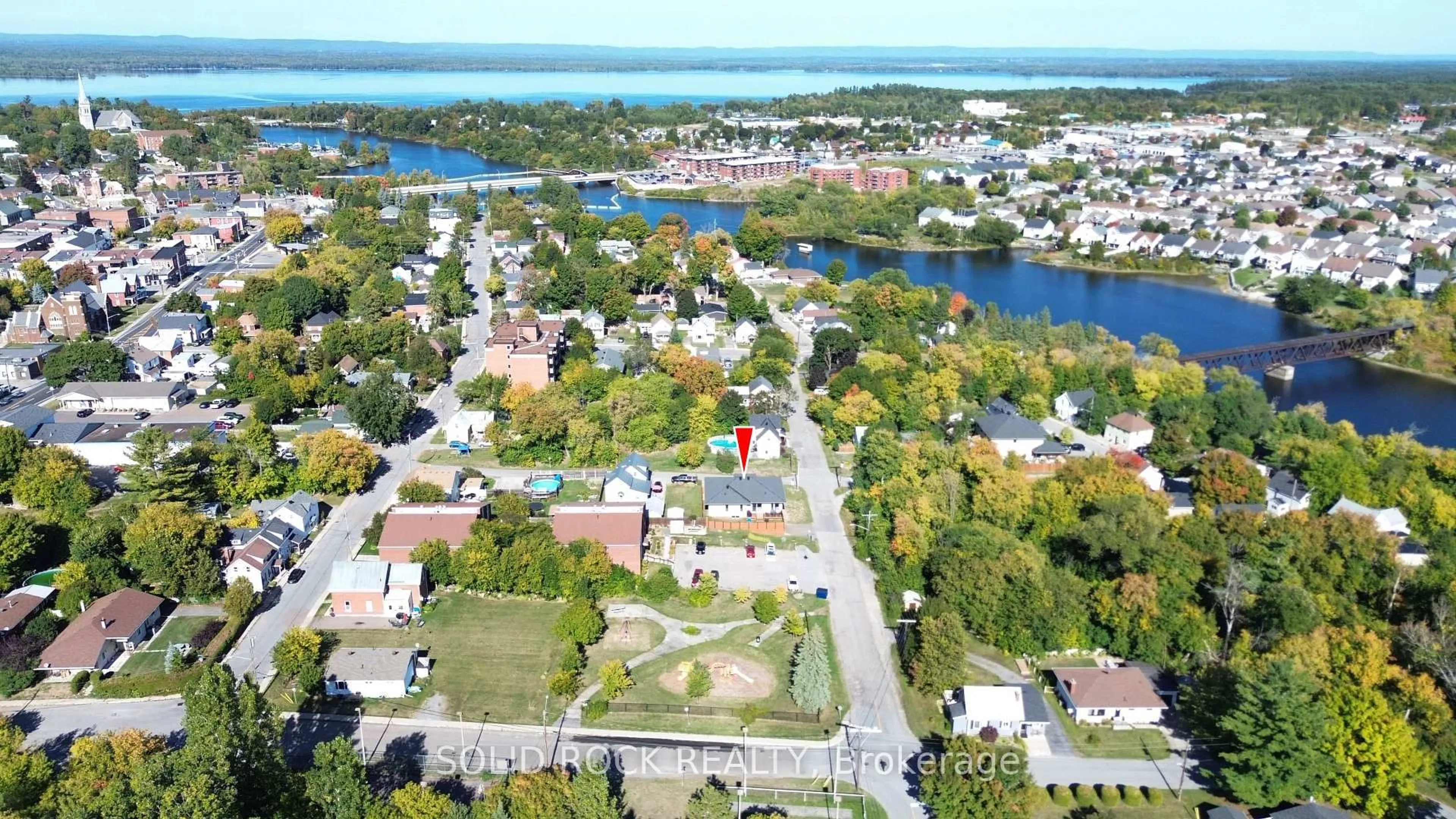A pic from outside/outdoor area/front of a property/back of a property/a pic from drone, water/lake/river/ocean view for 47 Mill Lane, Arnprior Ontario K7S 1L1