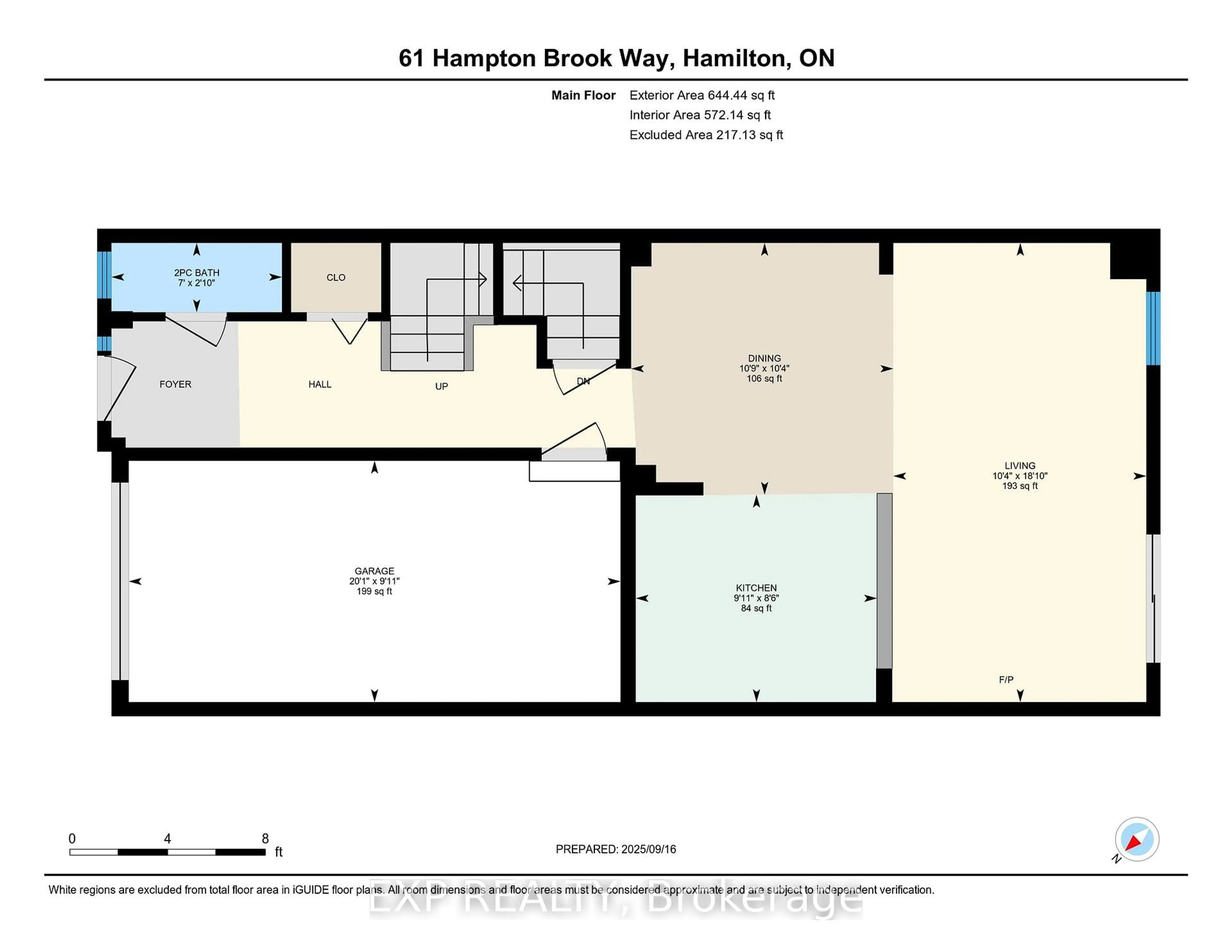 Floor plan for 9 Hampton Brook Way #61, Hamilton Ontario L0R 1W0