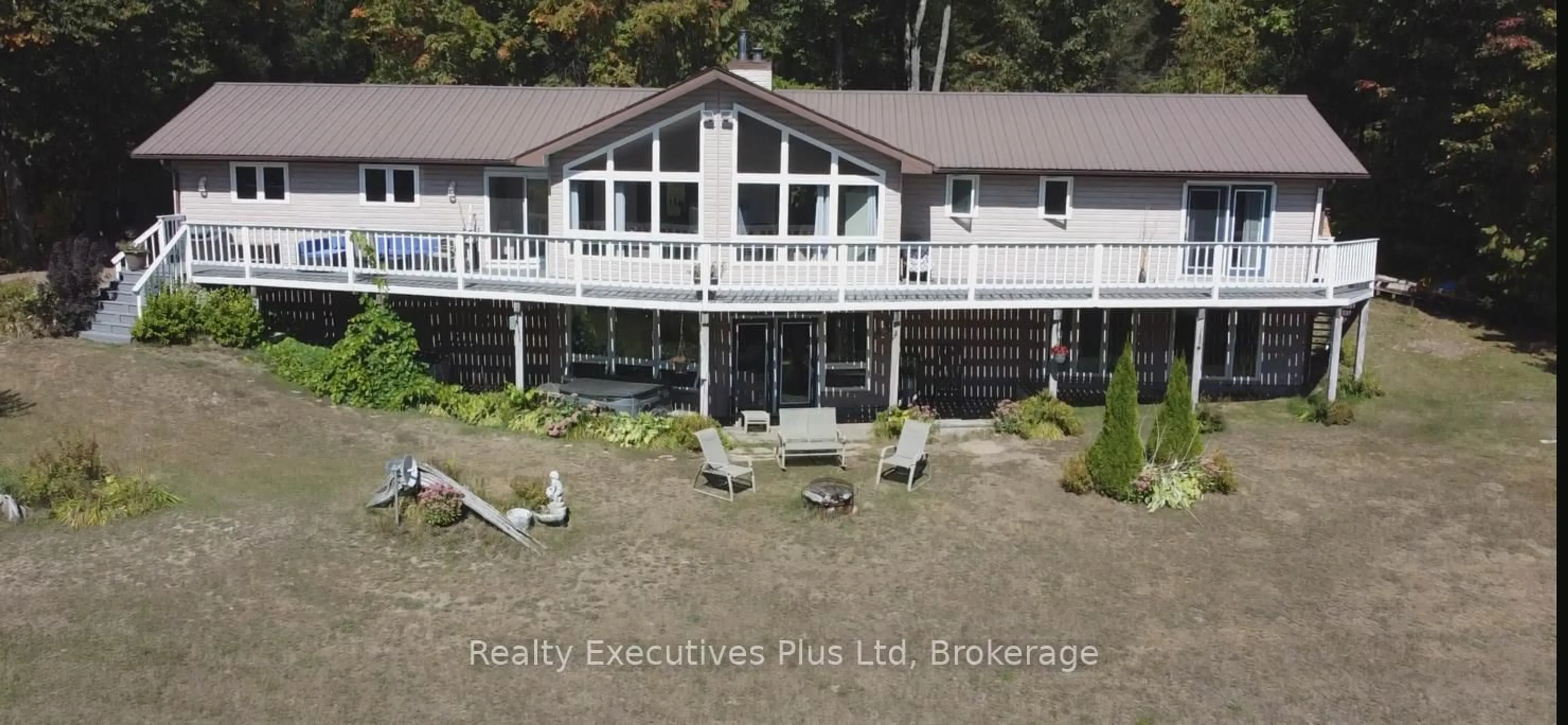 A pic from outside/outdoor area/front of a property/back of a property/a pic from drone, water/lake/river/ocean view for 353 Mcfadden Line, Parry Sound Remote Area Ontario P0A 2L0