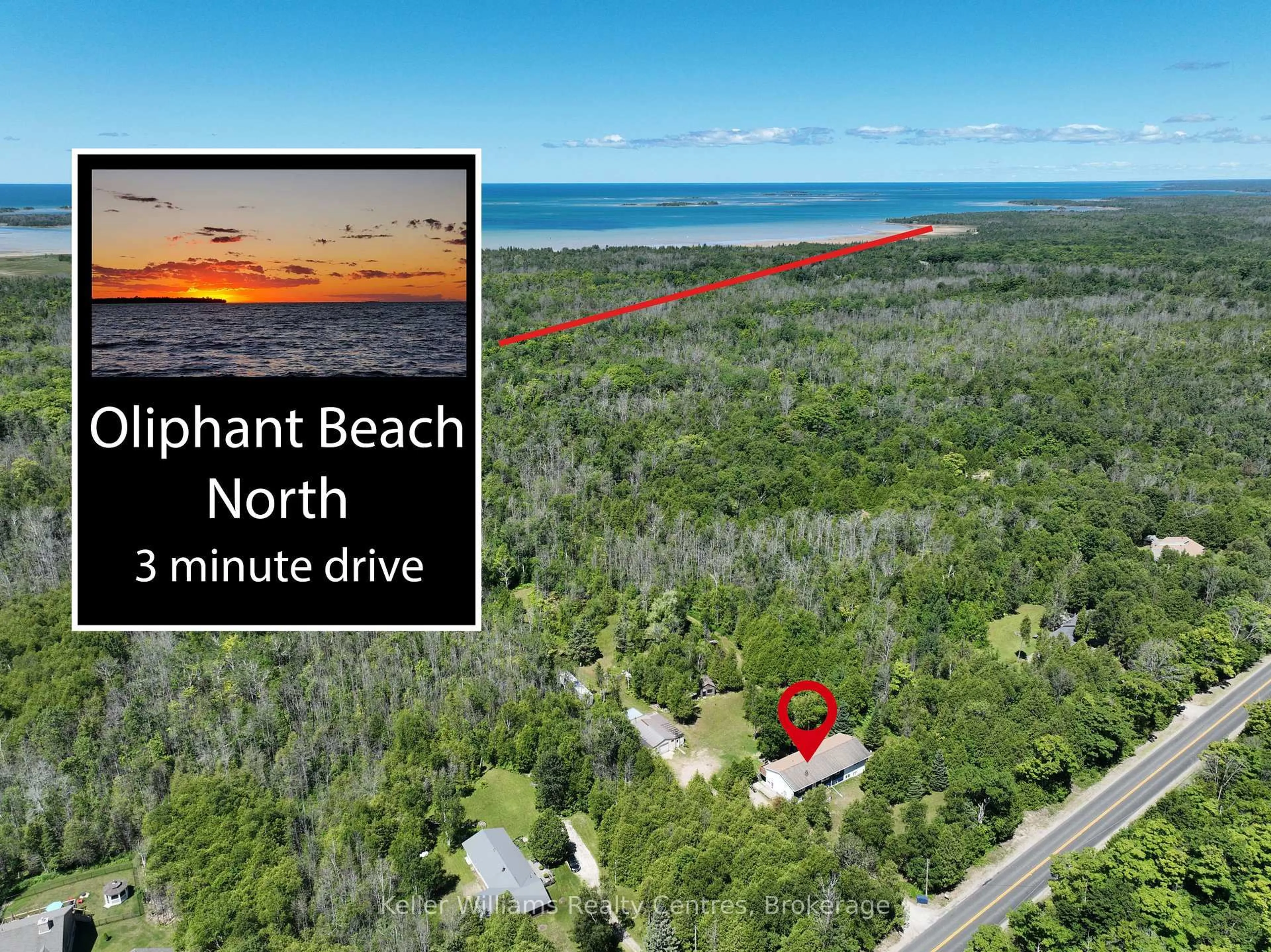 A pic from outside/outdoor area/front of a property/back of a property/a pic from drone, water/lake/river/ocean view for 172 BRYANT St, South Bruce Peninsula Ontario N0H 2T0