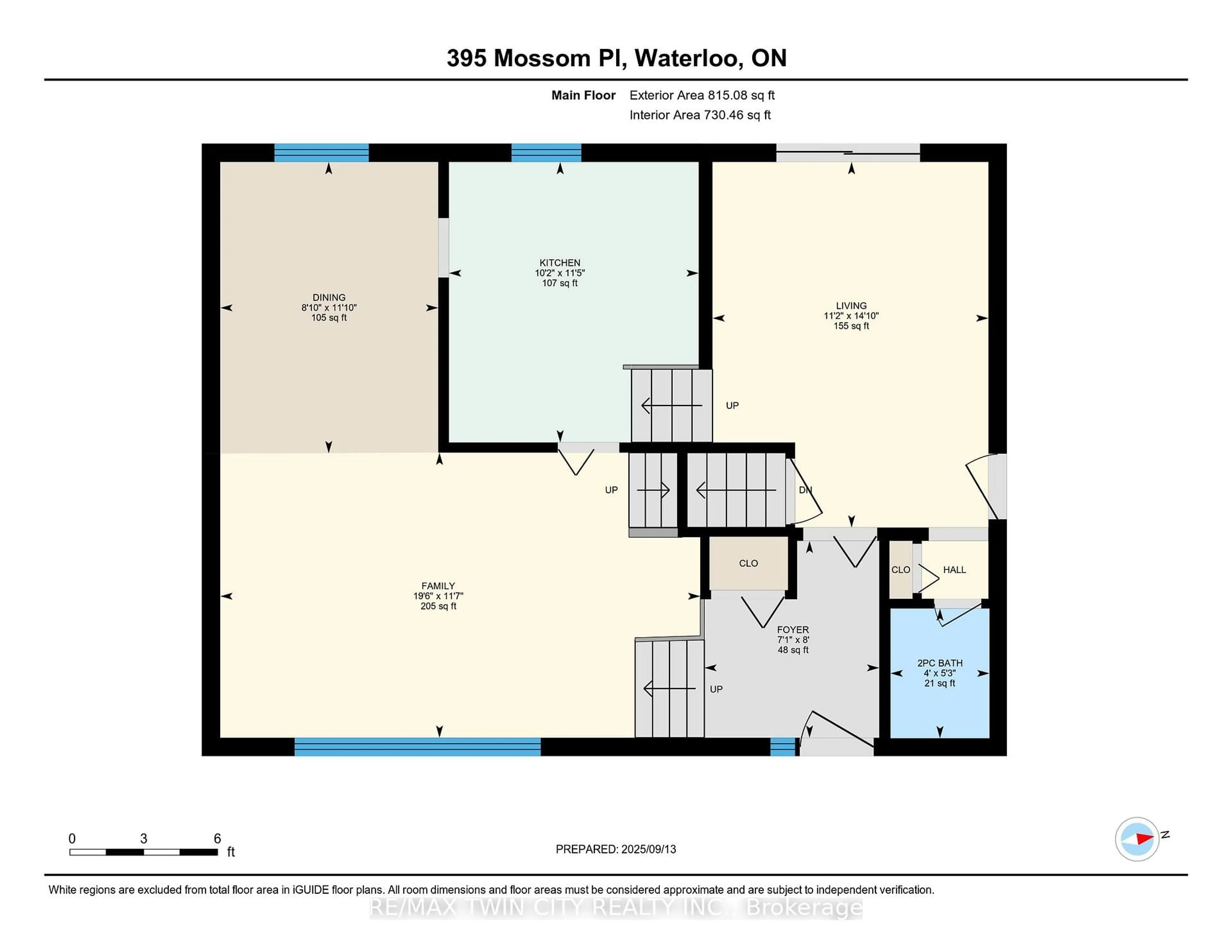 Floor plan for 395 Mossom Pl, Waterloo Ontario N2K 2G7