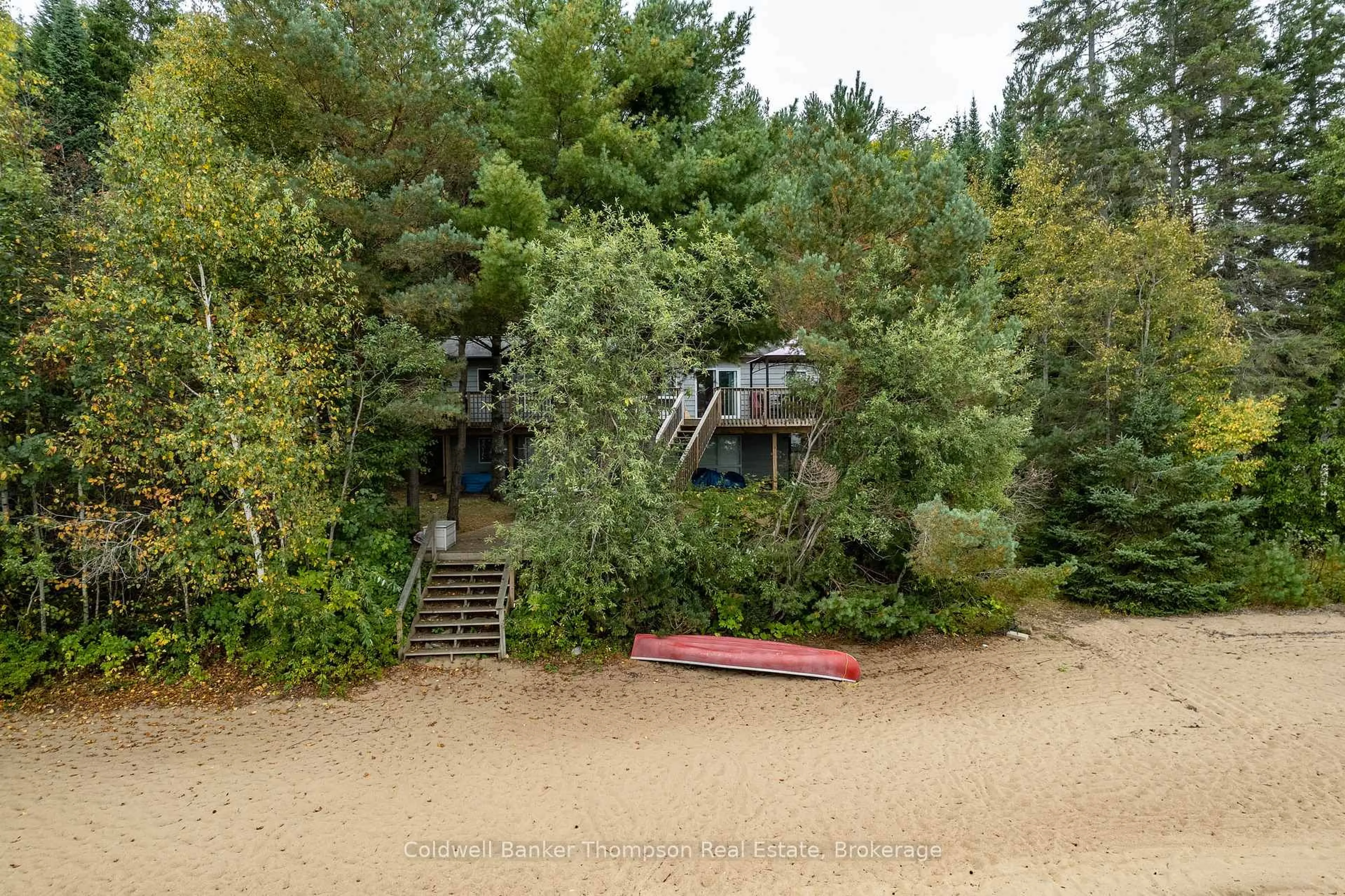 A pic from outside/outdoor area/front of a property/back of a property/a pic from drone, forest/trees view for 2266 Pickerel & Jack Lake Rd, Burk's Falls Ontario P0A 1C0