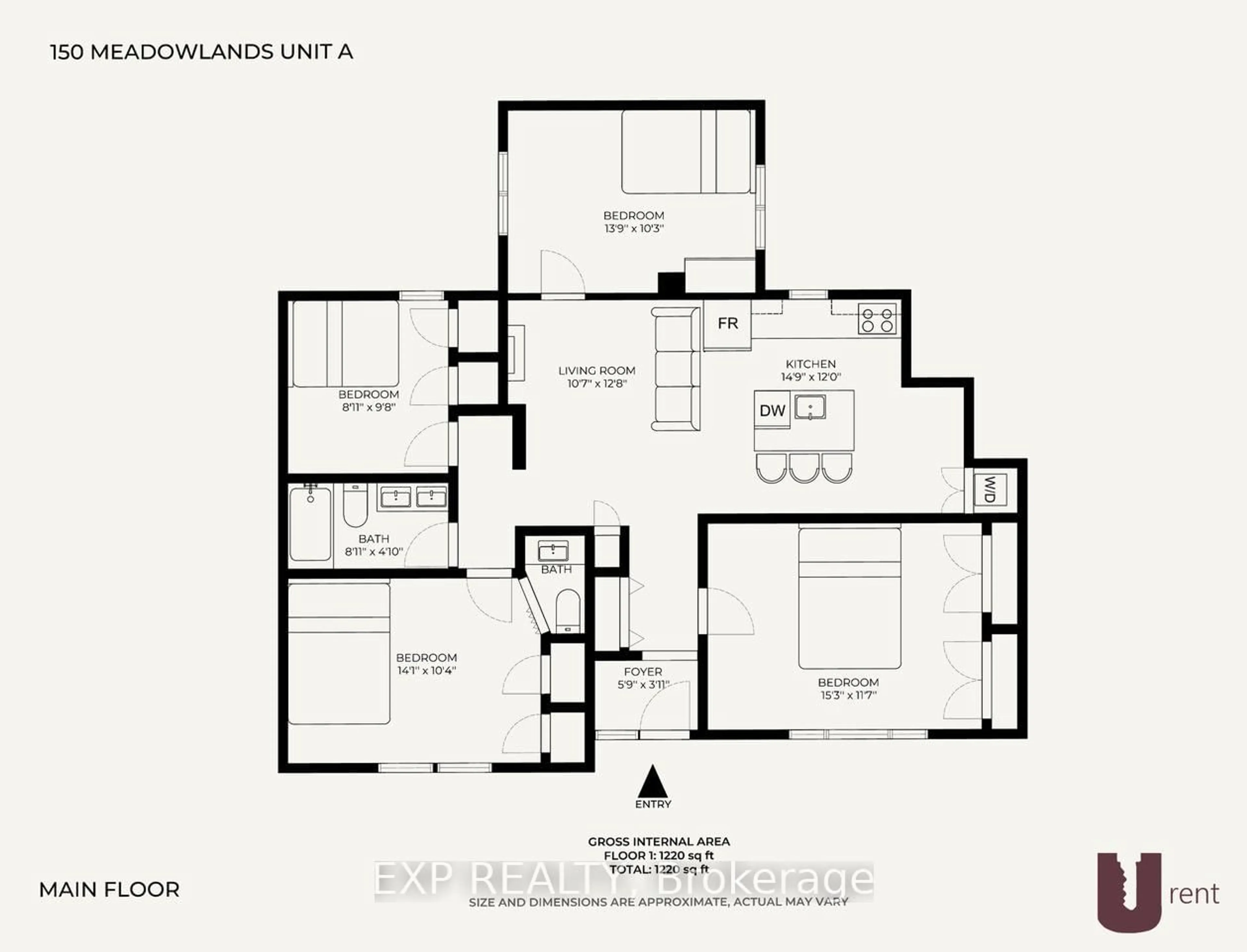 Floor plan for 150 Meadowlands Dr, Ottawa Ontario K2G 2S5