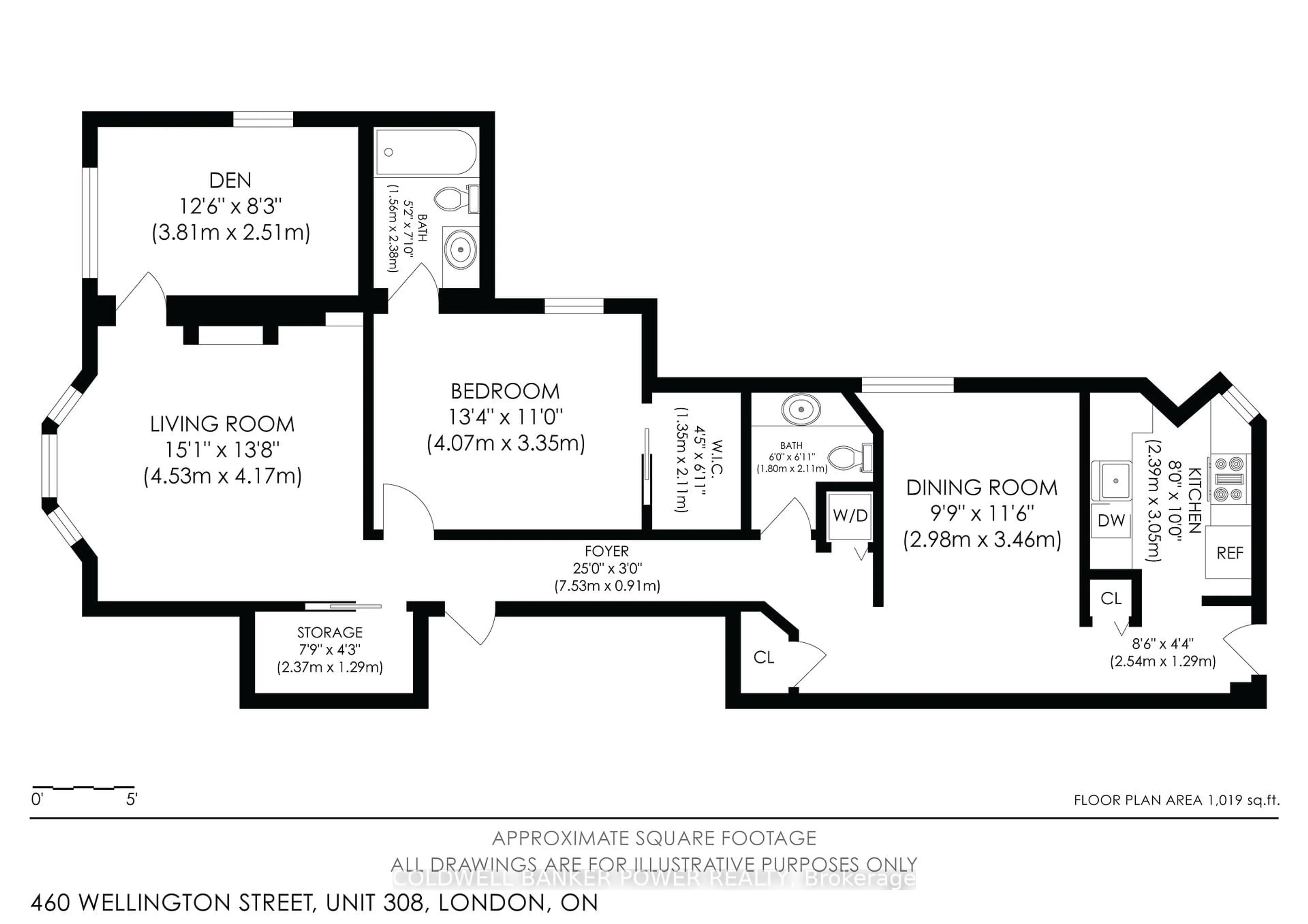 Floor plan for 460 Wellington St #308, London East Ontario N6A 3P8