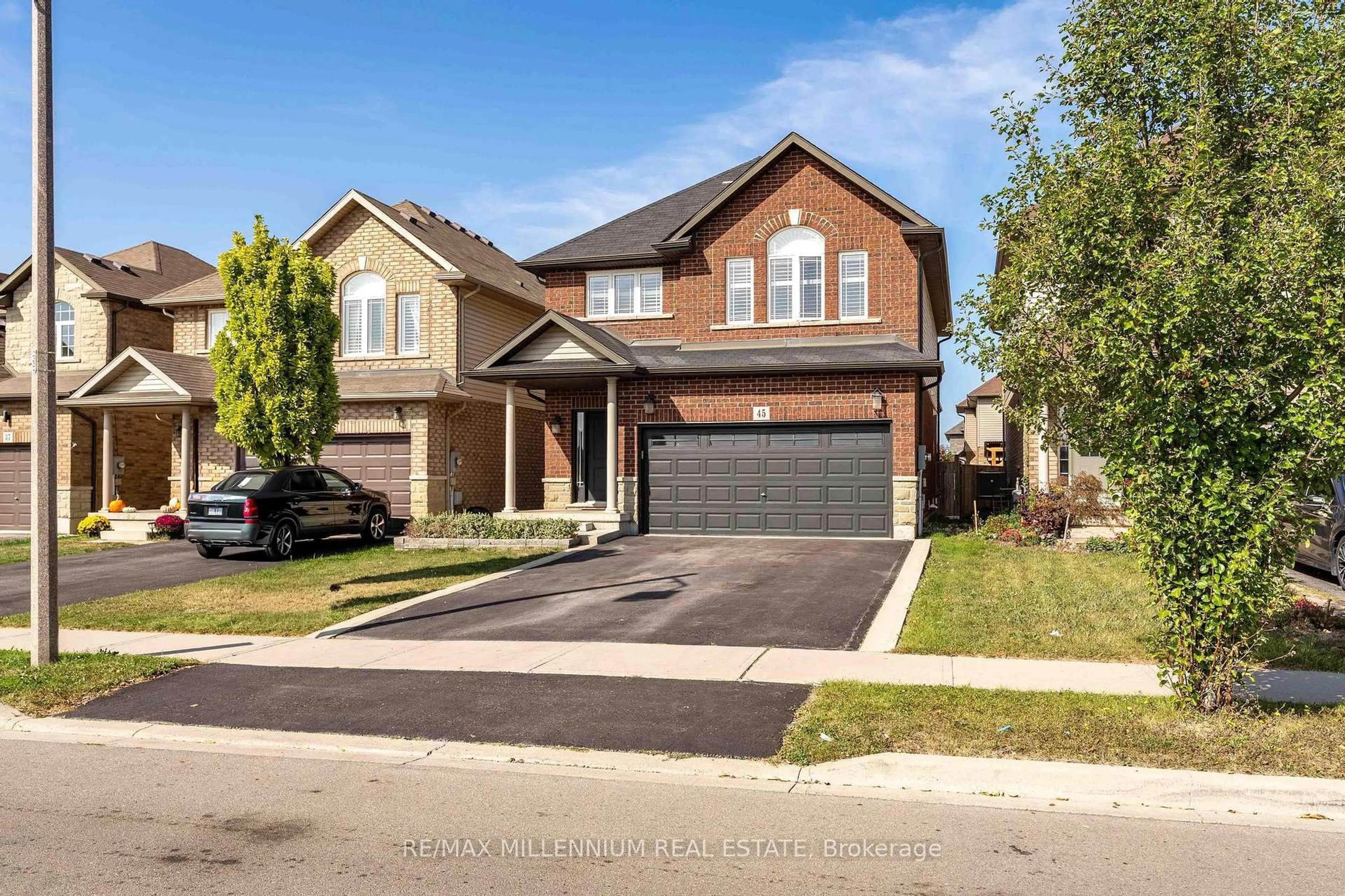 Home with brick exterior material, street for 45 Bellagio Ave, Hamilton Ontario L0R 1P0