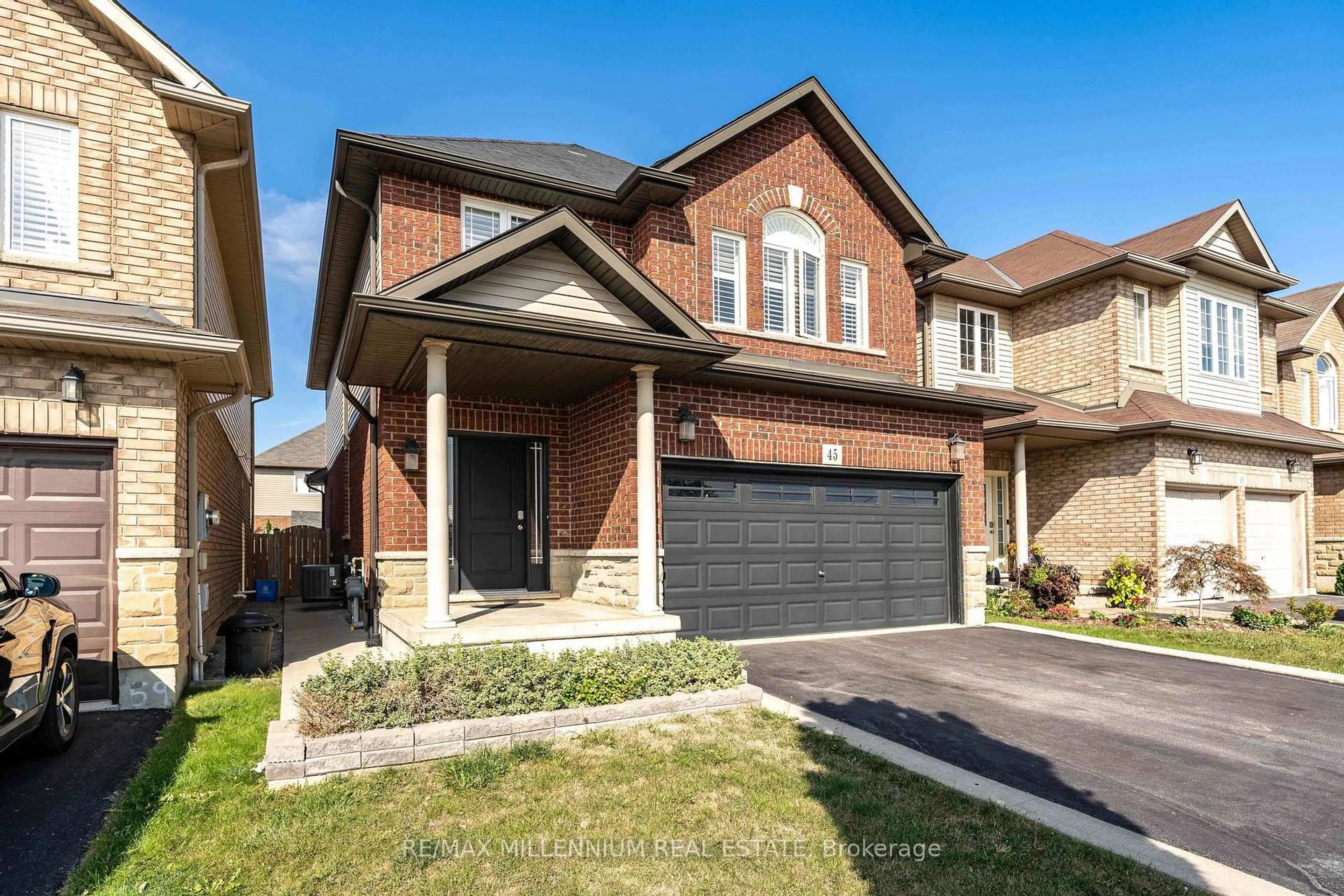 Home with brick exterior material, street for 45 Bellagio Ave, Hamilton Ontario L0R 1P0