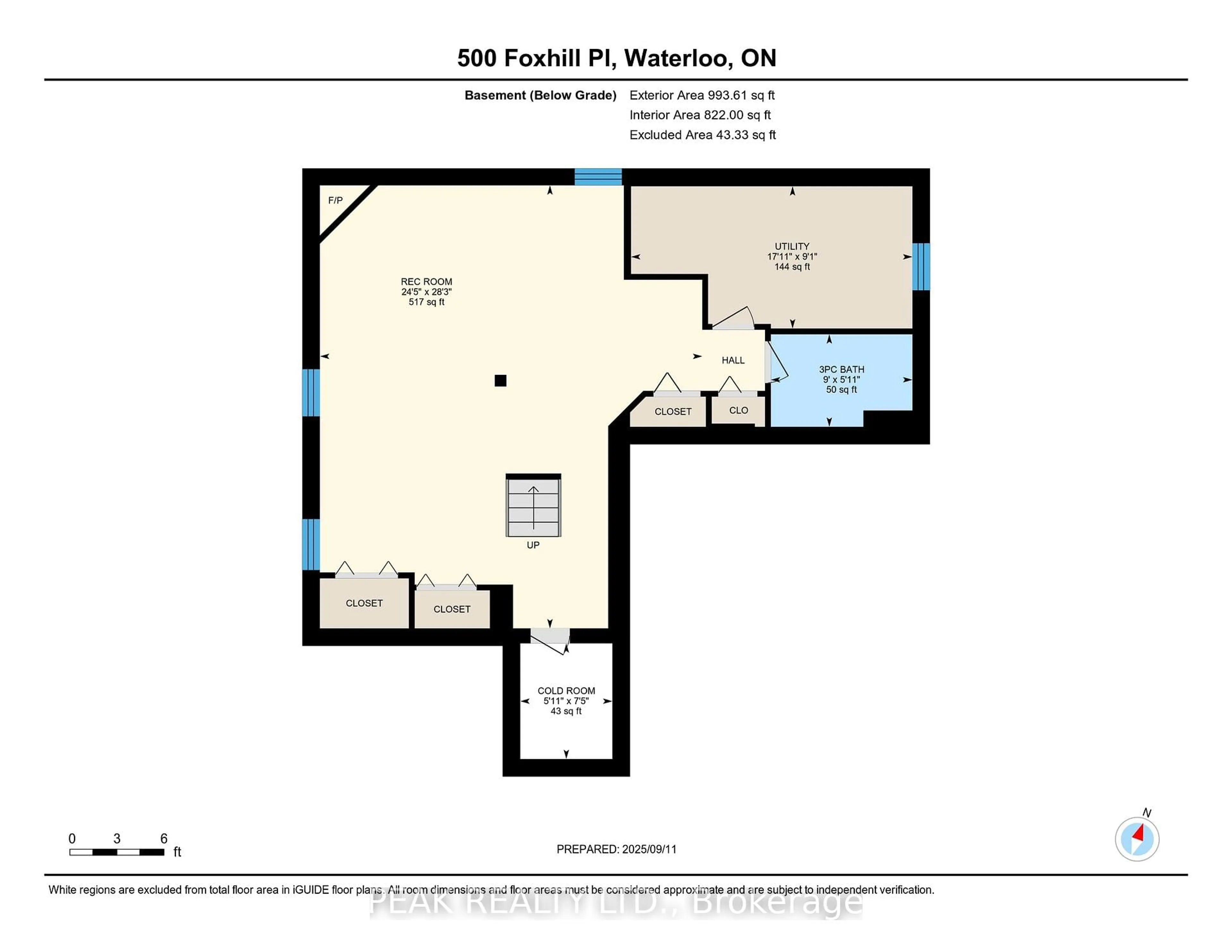 Floor plan for 500 Foxhill Pl, Waterloo Ontario N2T 1X7