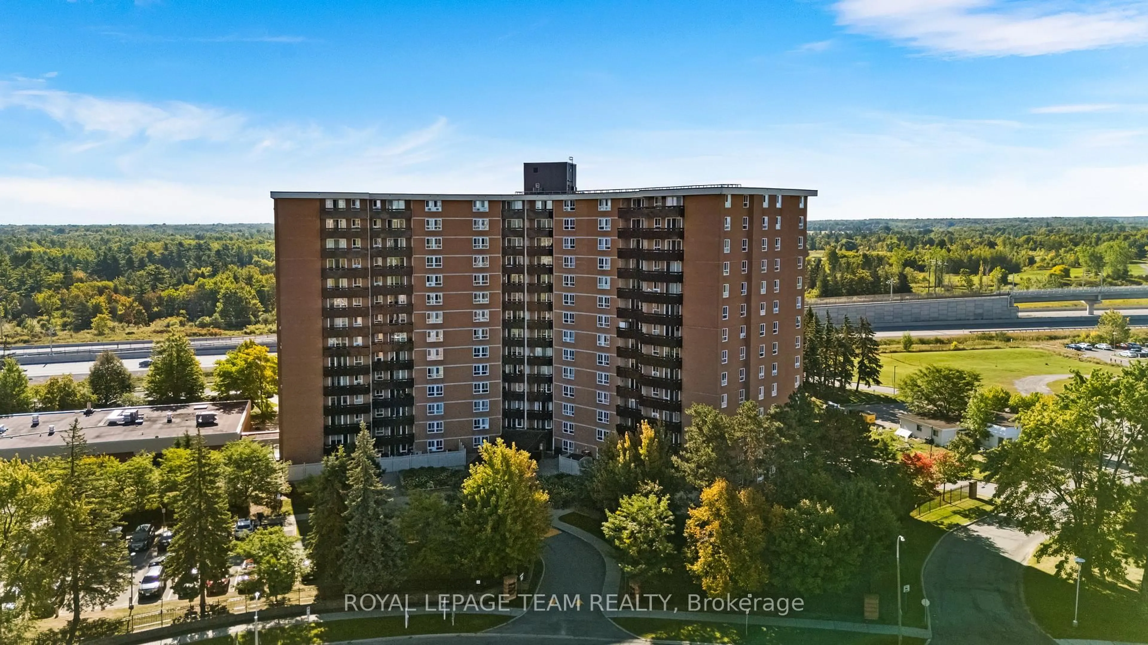 A pic from outside/outdoor area/front of a property/back of a property/a pic from drone, city buildings view from balcony for 2000 Jasmine Cres #316, Ottawa Ontario K1J 8K4