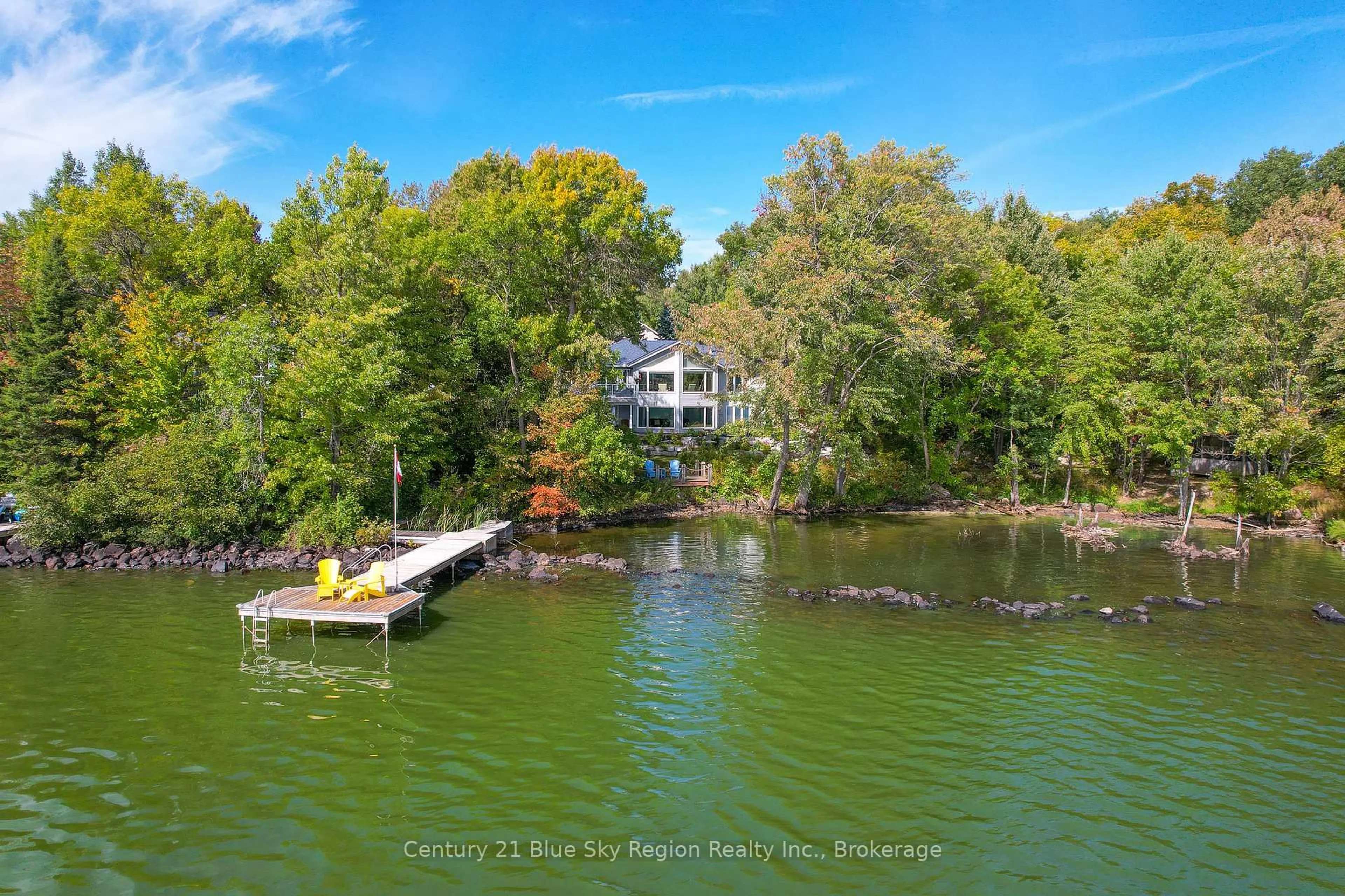 A pic from outside/outdoor area/front of a property/back of a property/a pic from drone, water/lake/river/ocean view for 101 MARINE Dr, Callander Ontario P0H 1H0