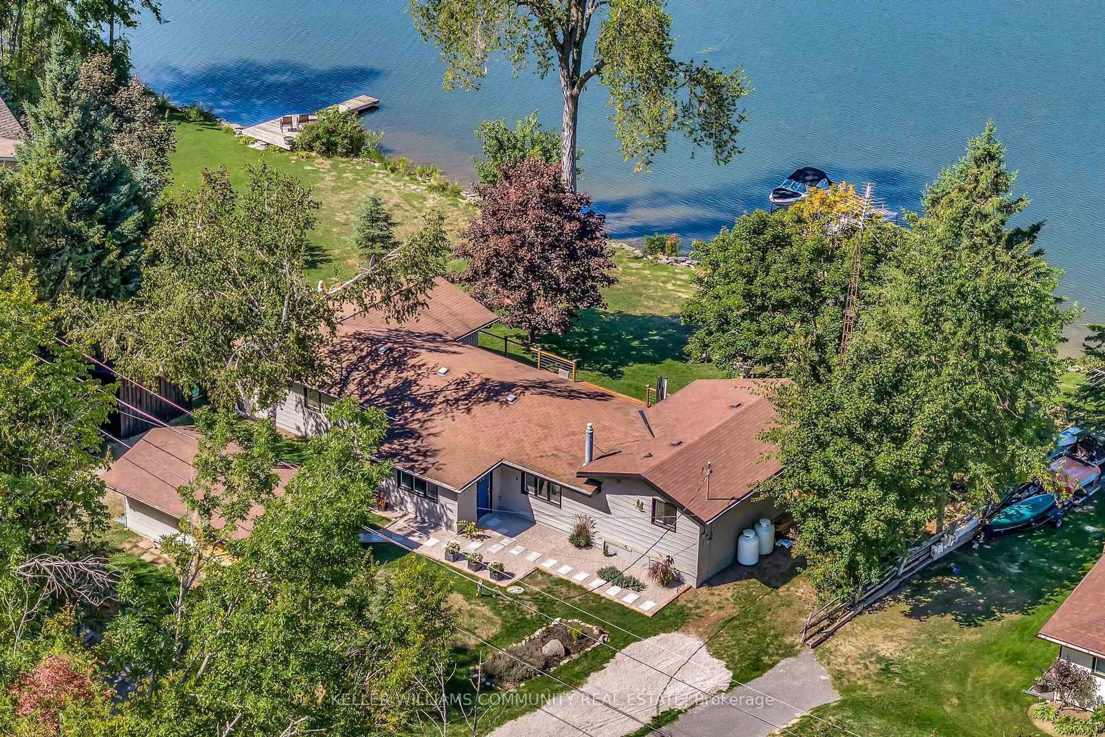 A pic from outside/outdoor area/front of a property/back of a property/a pic from drone, water/lake/river/ocean view for 4 Jackson Rd, Trent Hills Ontario K0L 1Y0