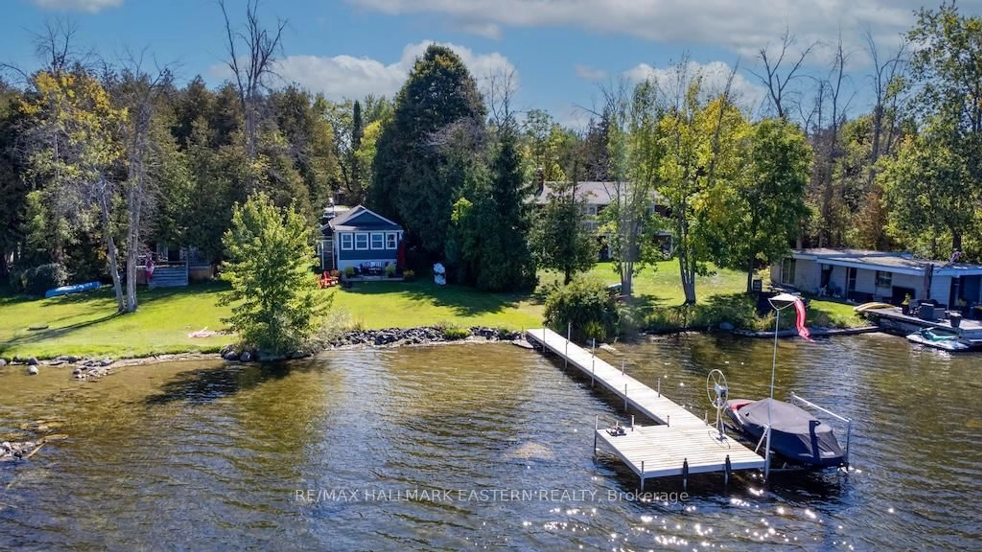A pic from outside/outdoor area/front of a property/back of a property/a pic from drone, water/lake/river/ocean view for 1165 Grier Dr, Douro-Dummer Ontario K0L 2H0