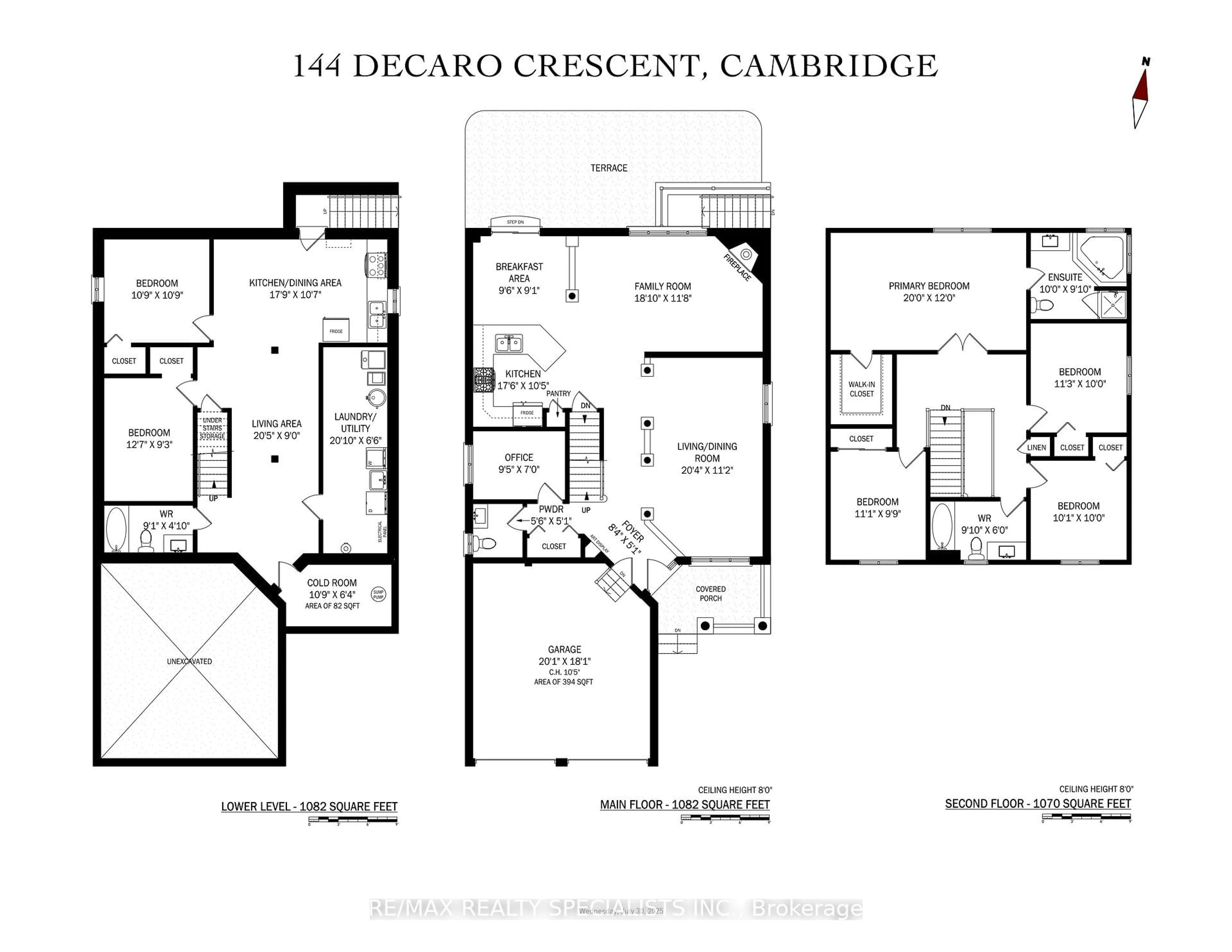 Floor plan for 144 Decaro Cres, Cambridge Ontario N3C 4M4
