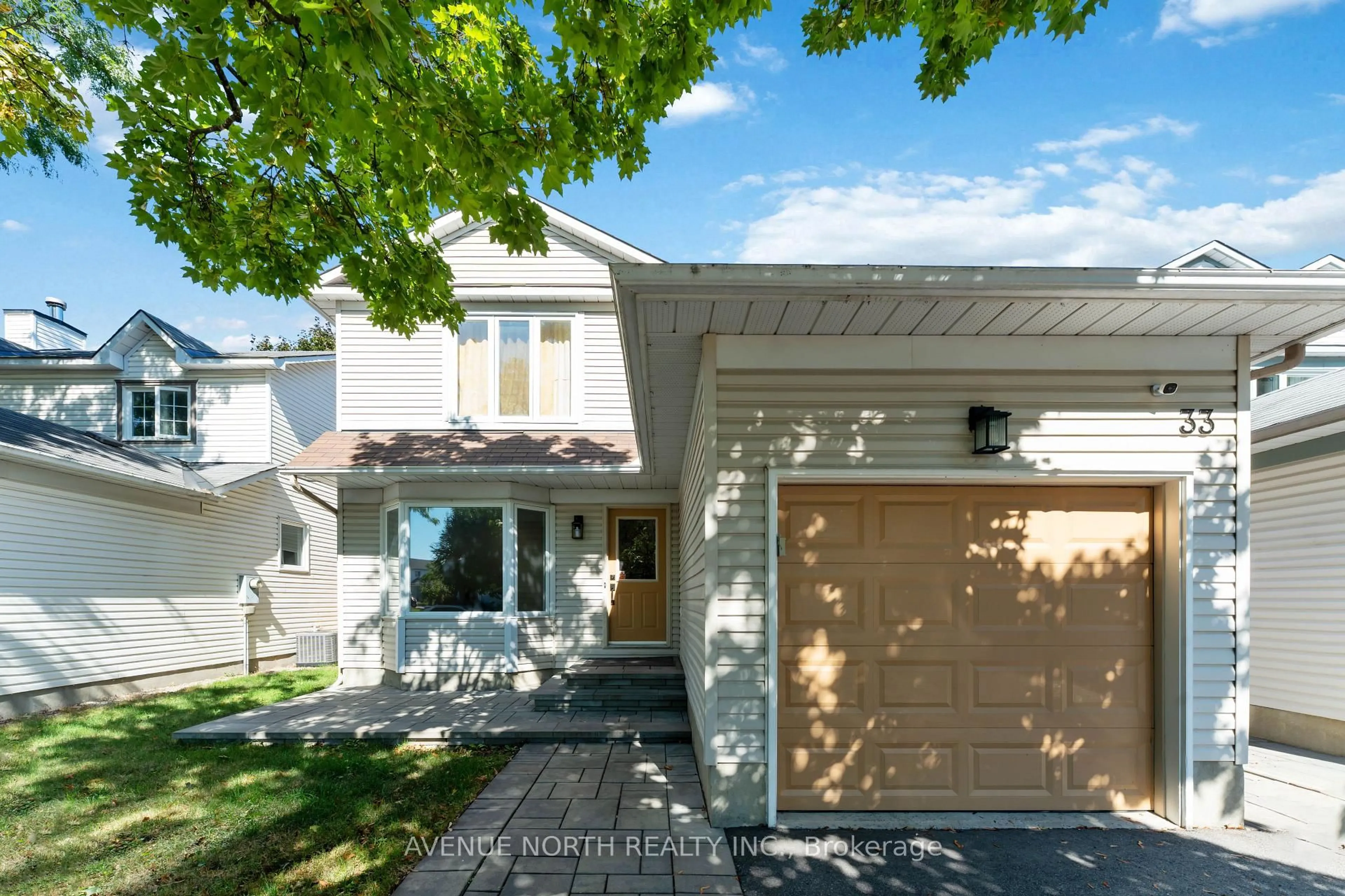 Home with vinyl exterior material, street for 33 SARRAZIN Way, Ottawa Ontario K2J 4A5