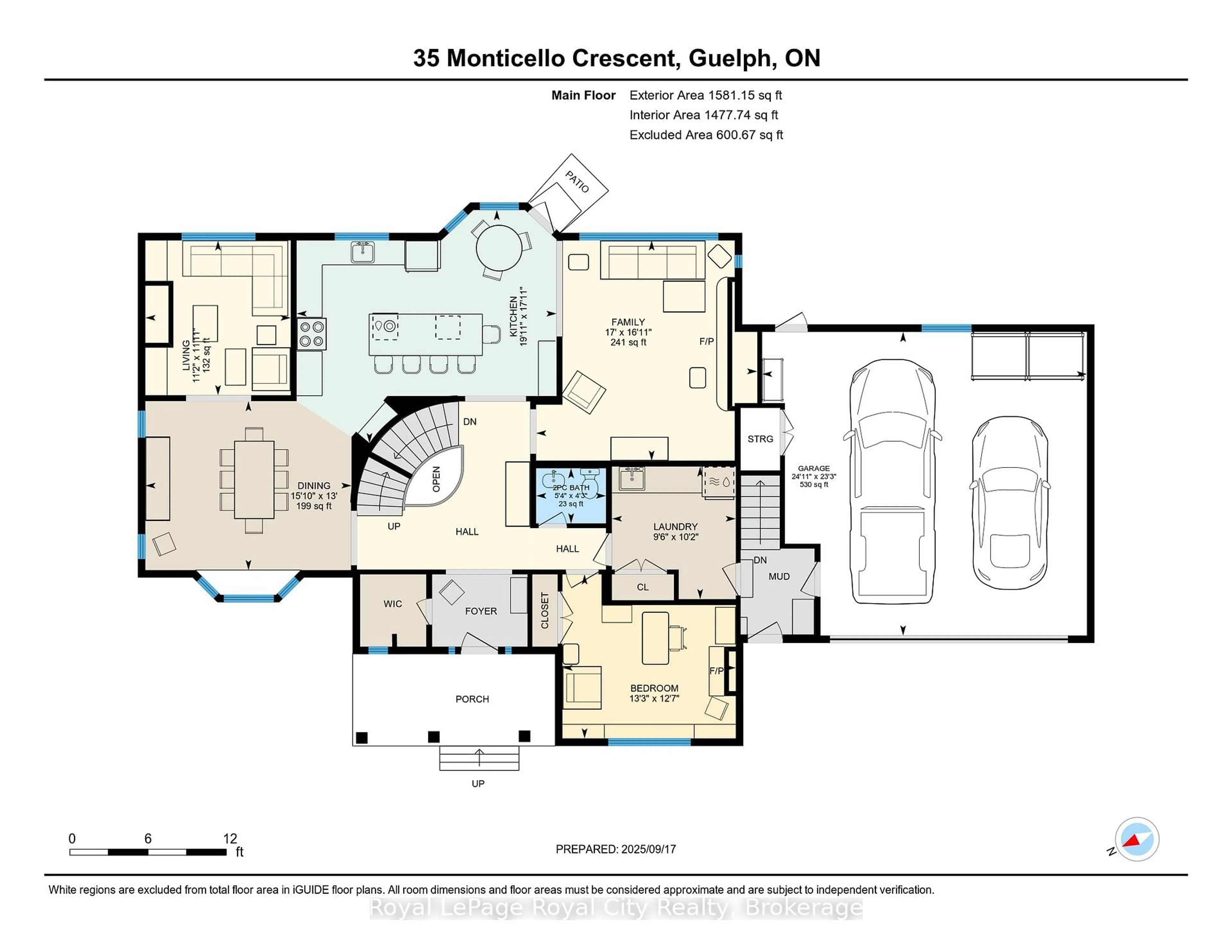 Floor plan for 35 Monticello Cres, Guelph Ontario N1G 2M1