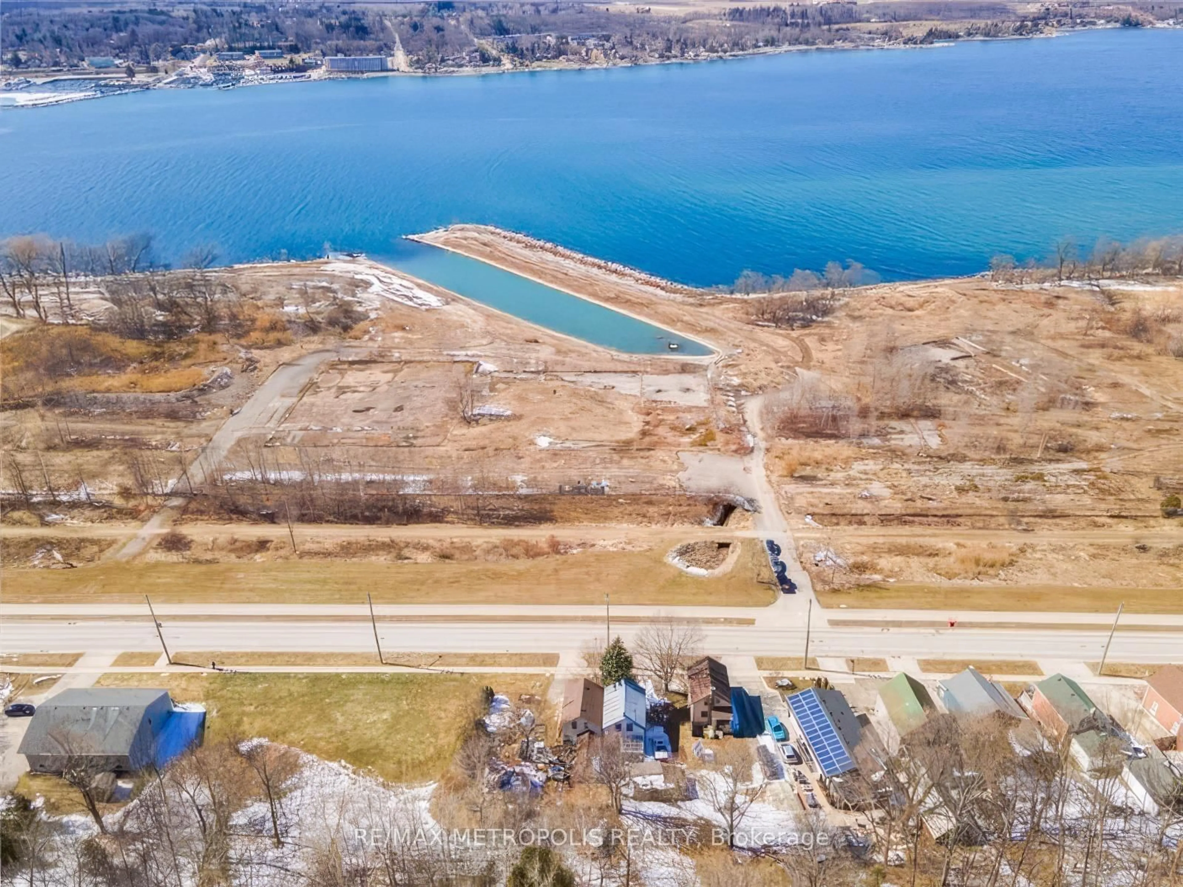 A pic from outside/outdoor area/front of a property/back of a property/a pic from drone, water/lake/river/ocean view for 2195 3rd Ave, Owen Sound Ontario N4K 2M5
