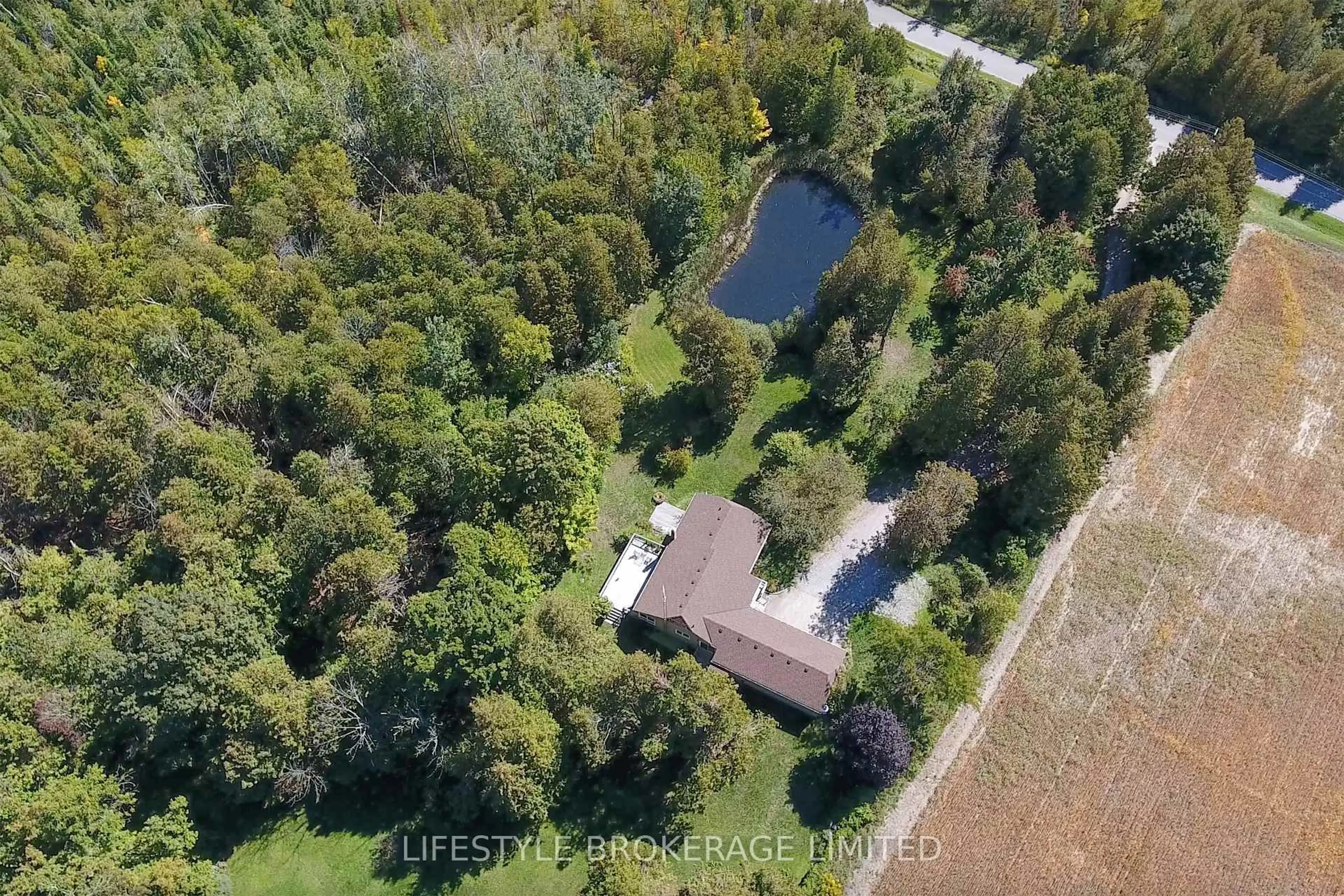 A pic from outside/outdoor area/front of a property/back of a property/a pic from drone, water/lake/river/ocean view for 365 Royal Oak Rd, Kawartha Lakes Ontario K0M 2J0