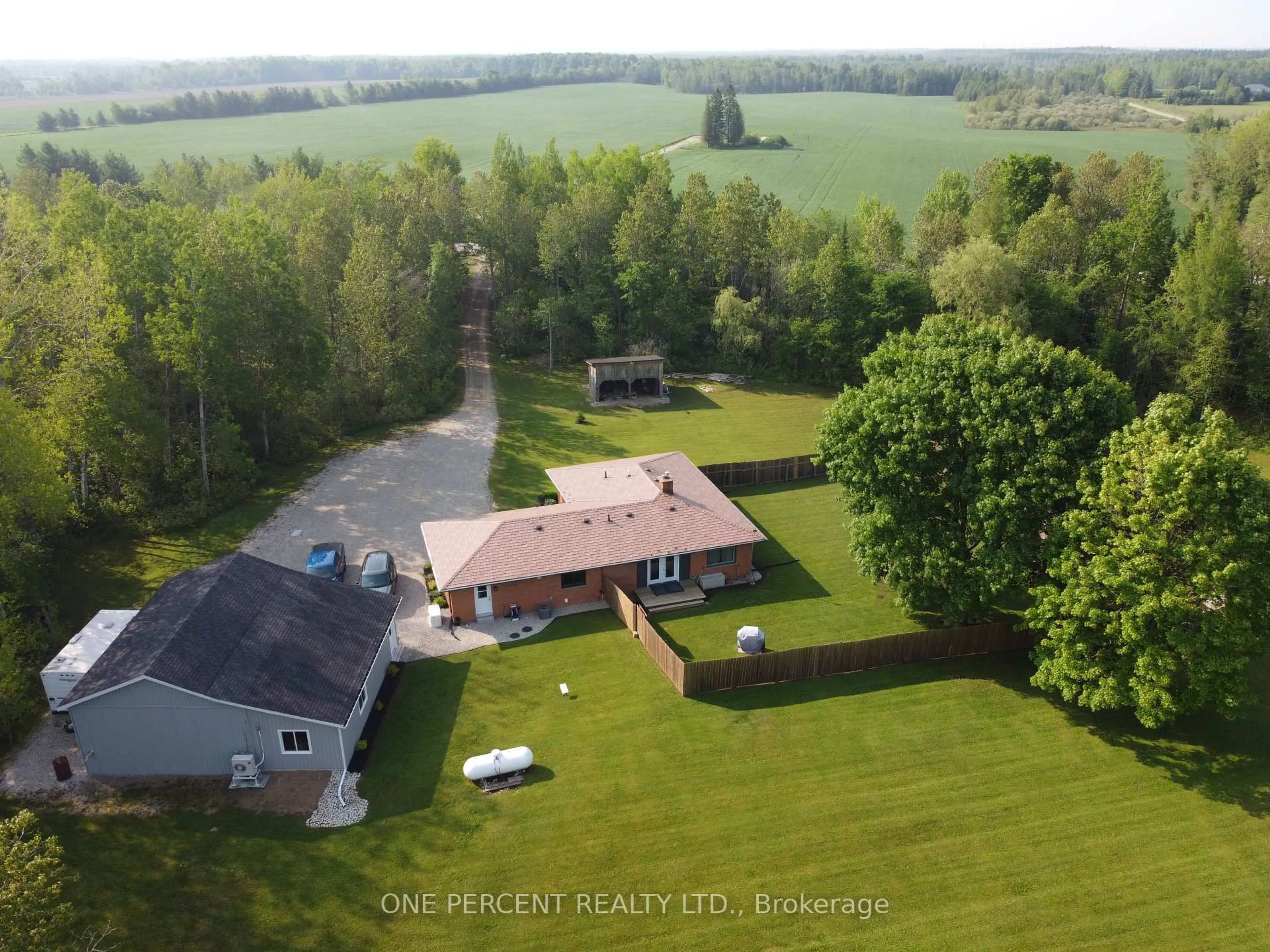 A pic from outside/outdoor area/front of a property/back of a property/a pic from drone, water/lake/river/ocean view for 145269 Southgate Rd 14, Southgate Ontario N0C 1B0