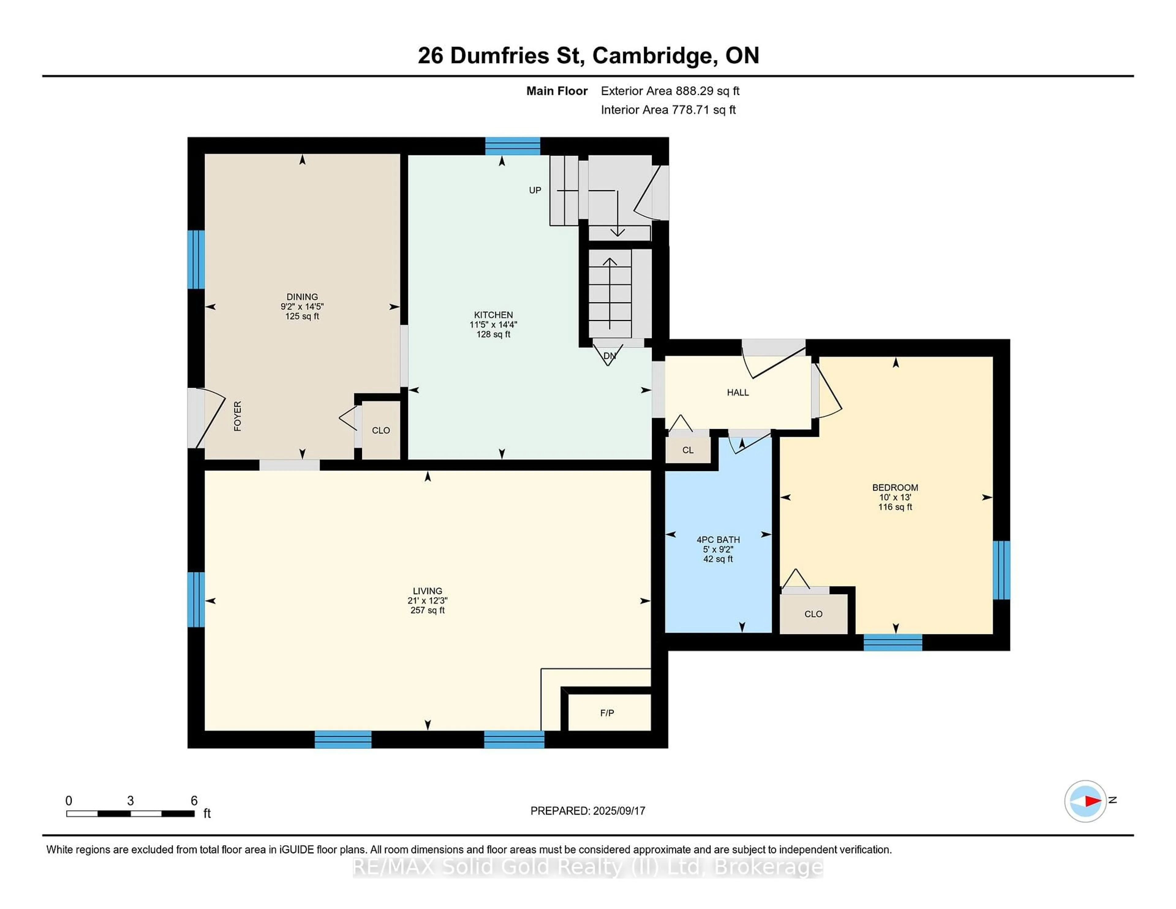 Floor plan for 26 Dumfries St, Cambridge Ontario N1S 1Y7
