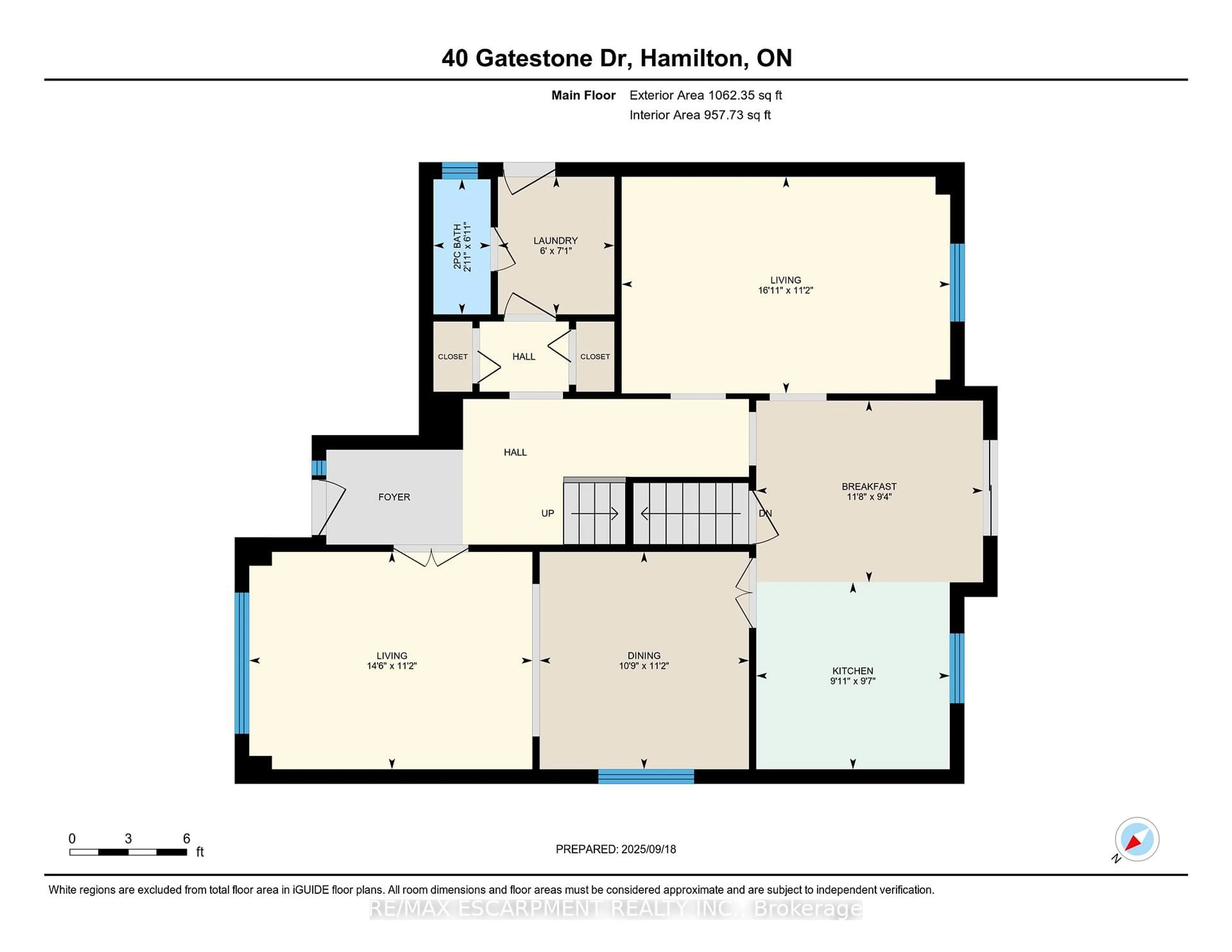 Floor plan for 40 GATESTONE Dr, Hamilton Ontario L8J 2P4