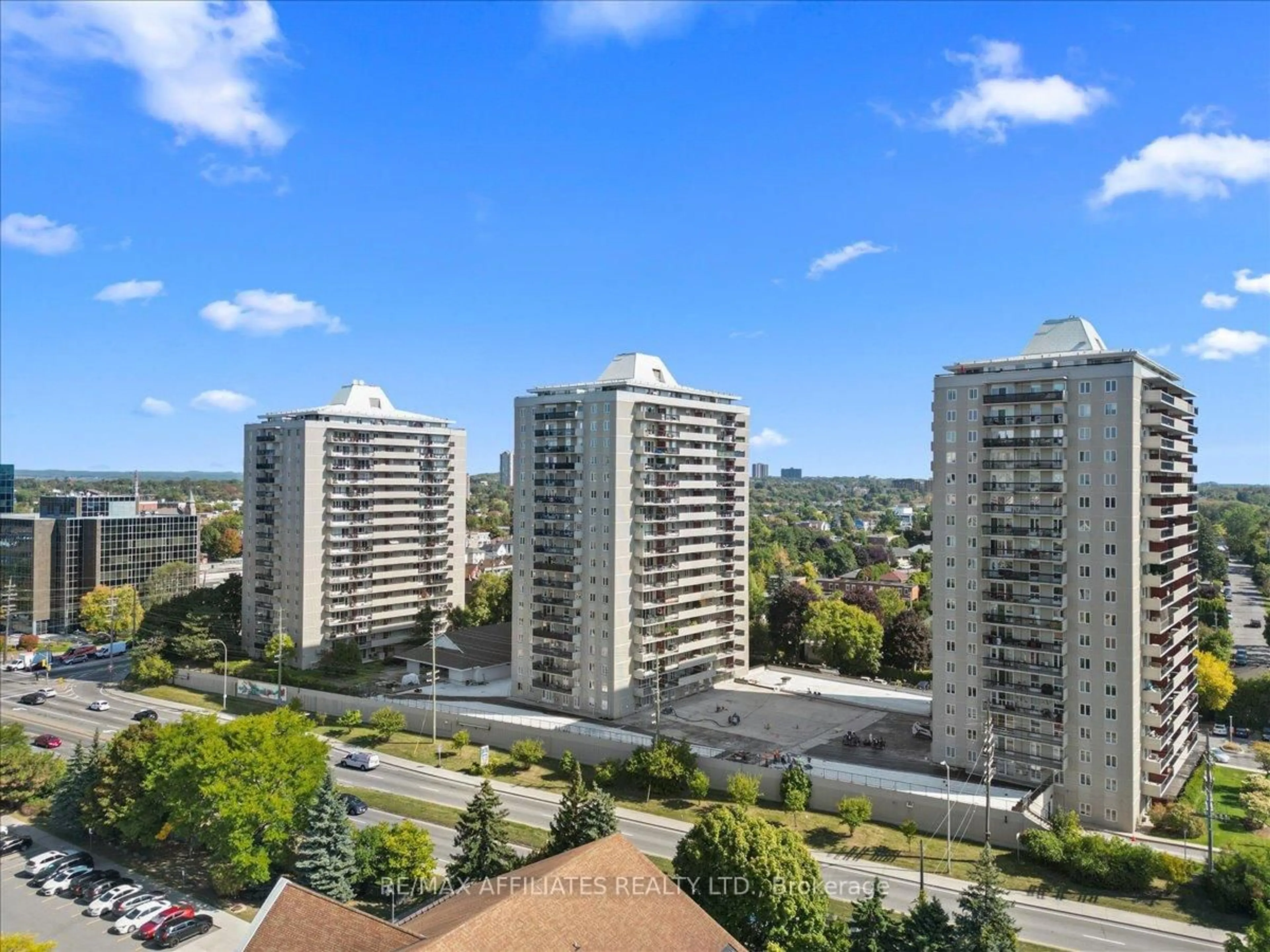 A pic from outside/outdoor area/front of a property/back of a property/a pic from drone, city buildings view from balcony for 158B McArthur Ave #1507, Ottawa Ontario K1L 8C9