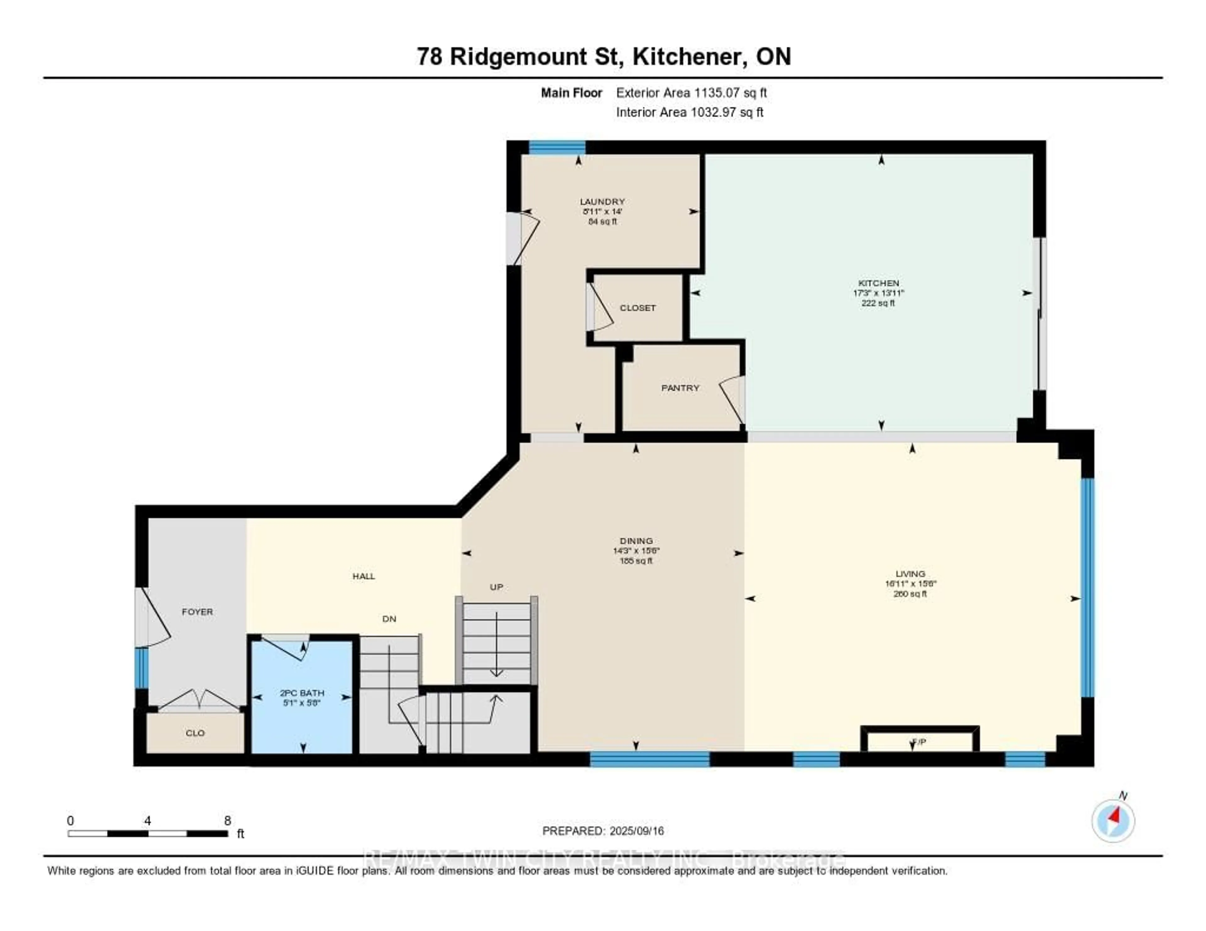 Floor plan for 78 Ridgemount St, Kitchener Ontario N2P 0J3