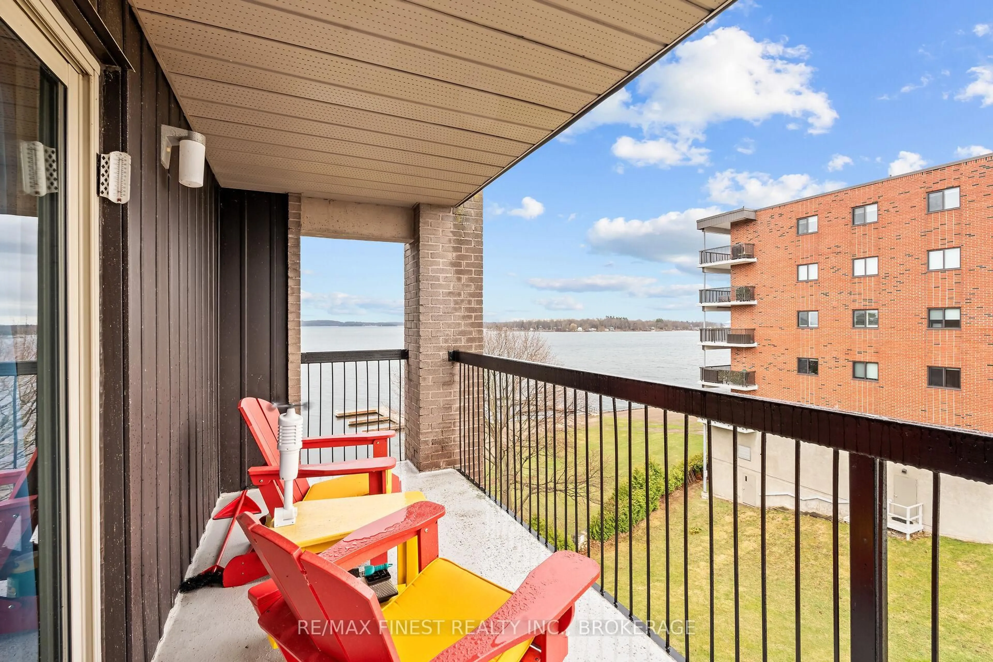 Balcony in the apartment, water/lake/river/ocean view for 610 William St #601, Gananoque Ontario K7G 3A4