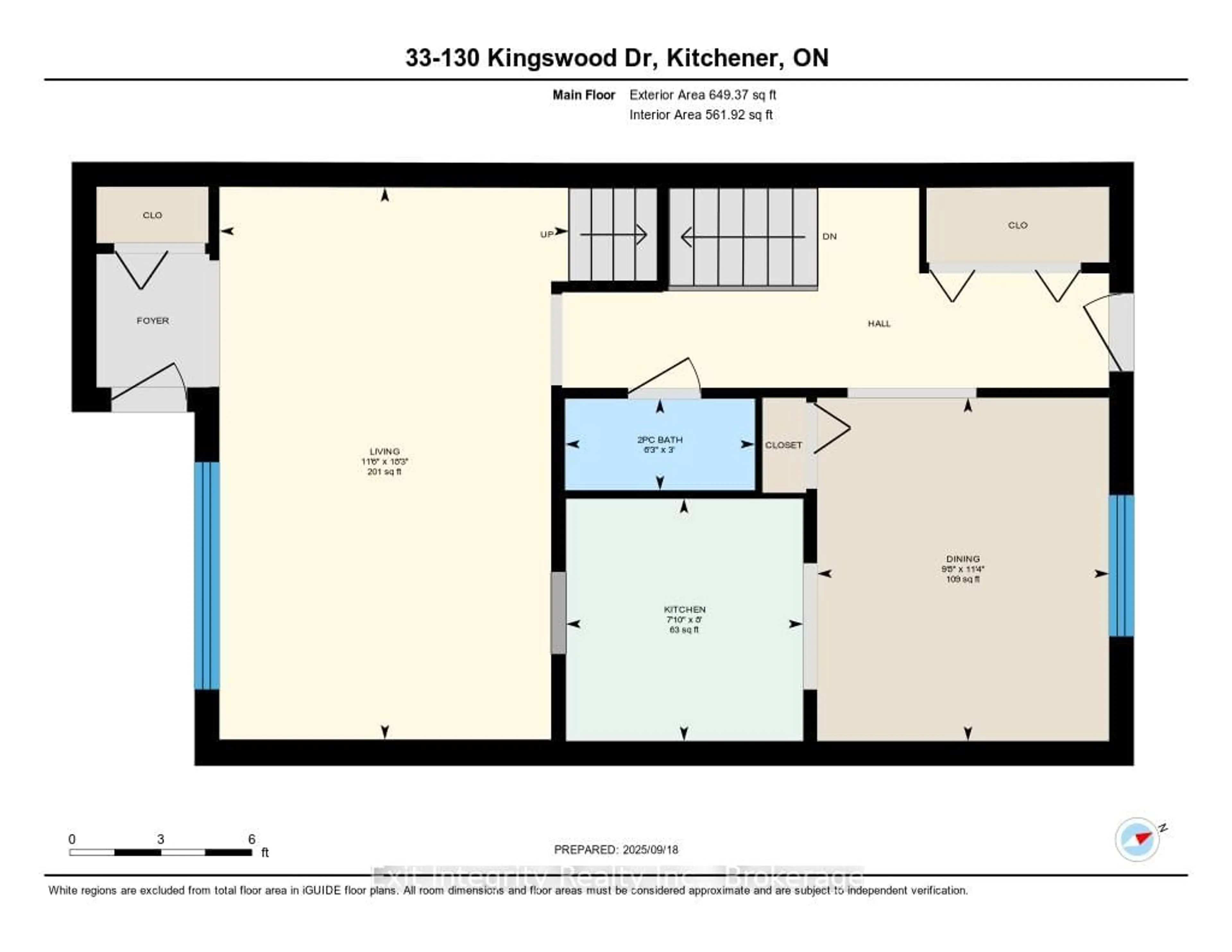 Floor plan for 130 Kingswood Dr #33, Kitchener Ontario N2E 1S9