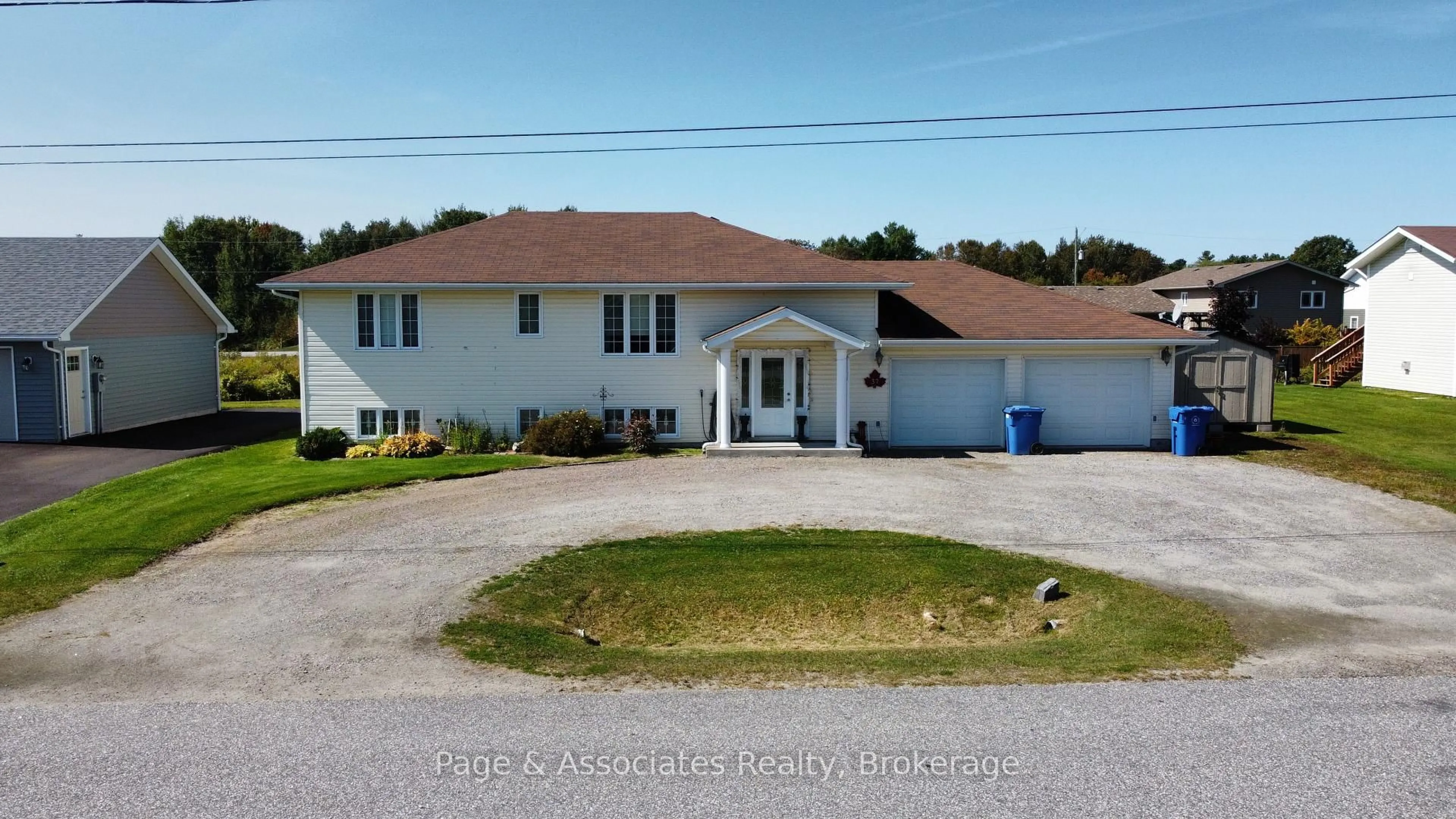 A pic from outside/outdoor area/front of a property/back of a property/a pic from drone, unknown for 37 Tamerack Ave, West Nipissing Ontario P2B 3H3
