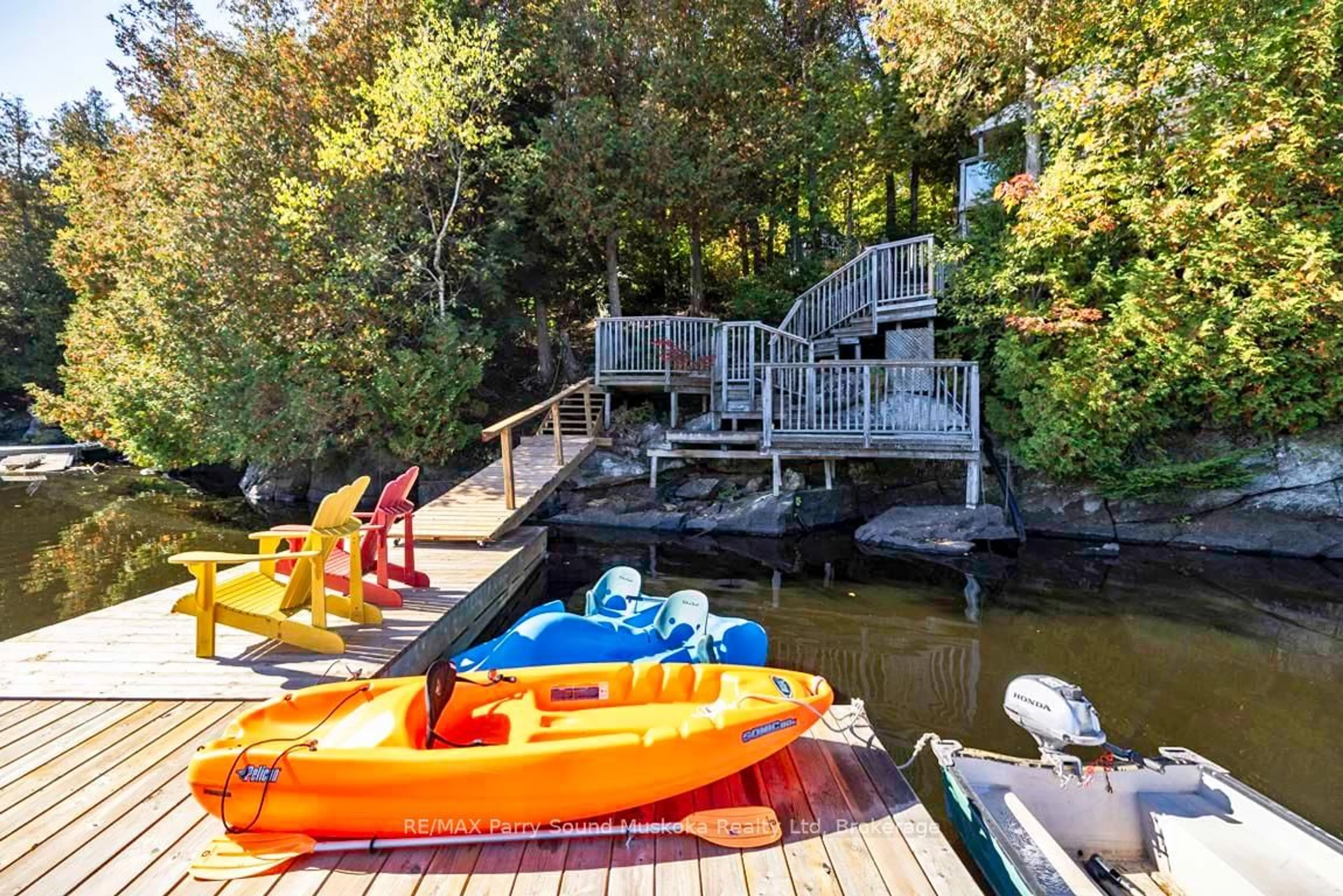 Patio, water/lake/river/ocean view for 78 Captain Estates Rd, Whitestone Ontario P0A 1G0