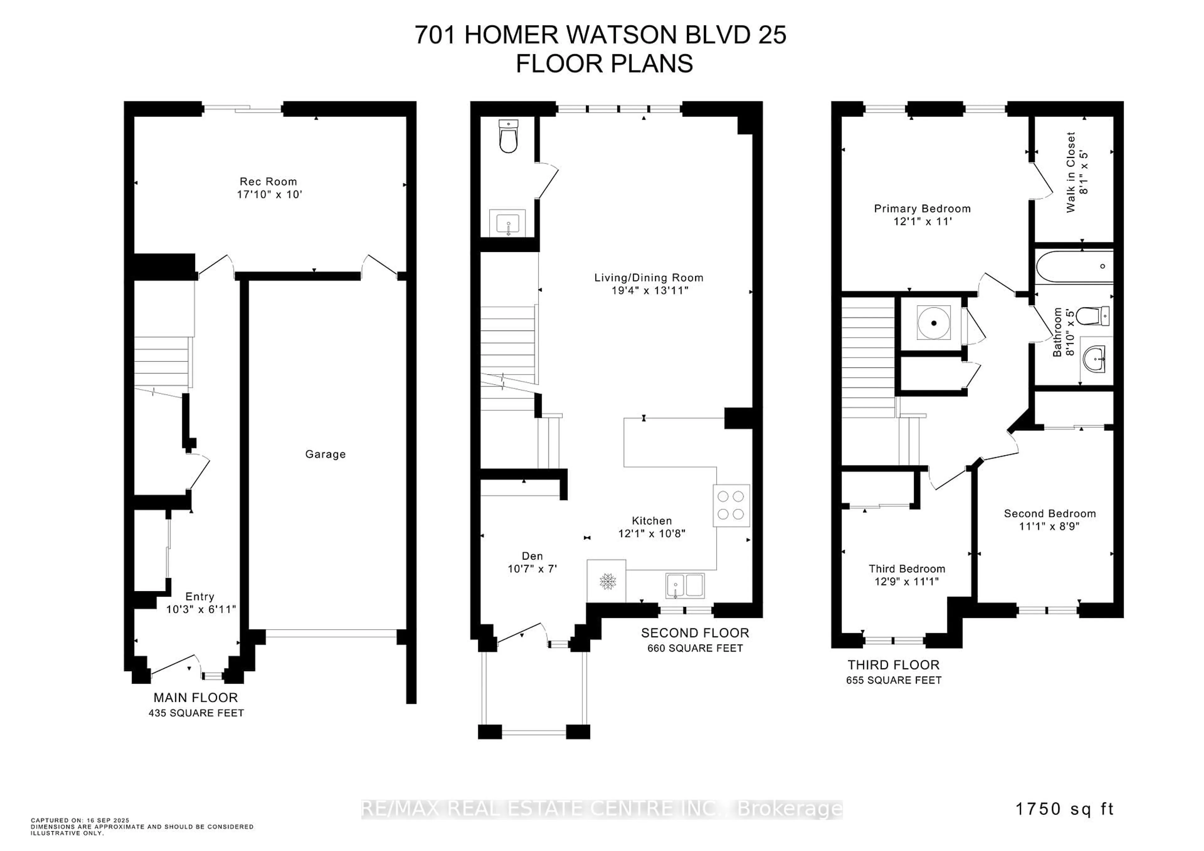 Floor plan for 701 Homer Watson Blvd #25, Kitchener Ontario N2C 0B5
