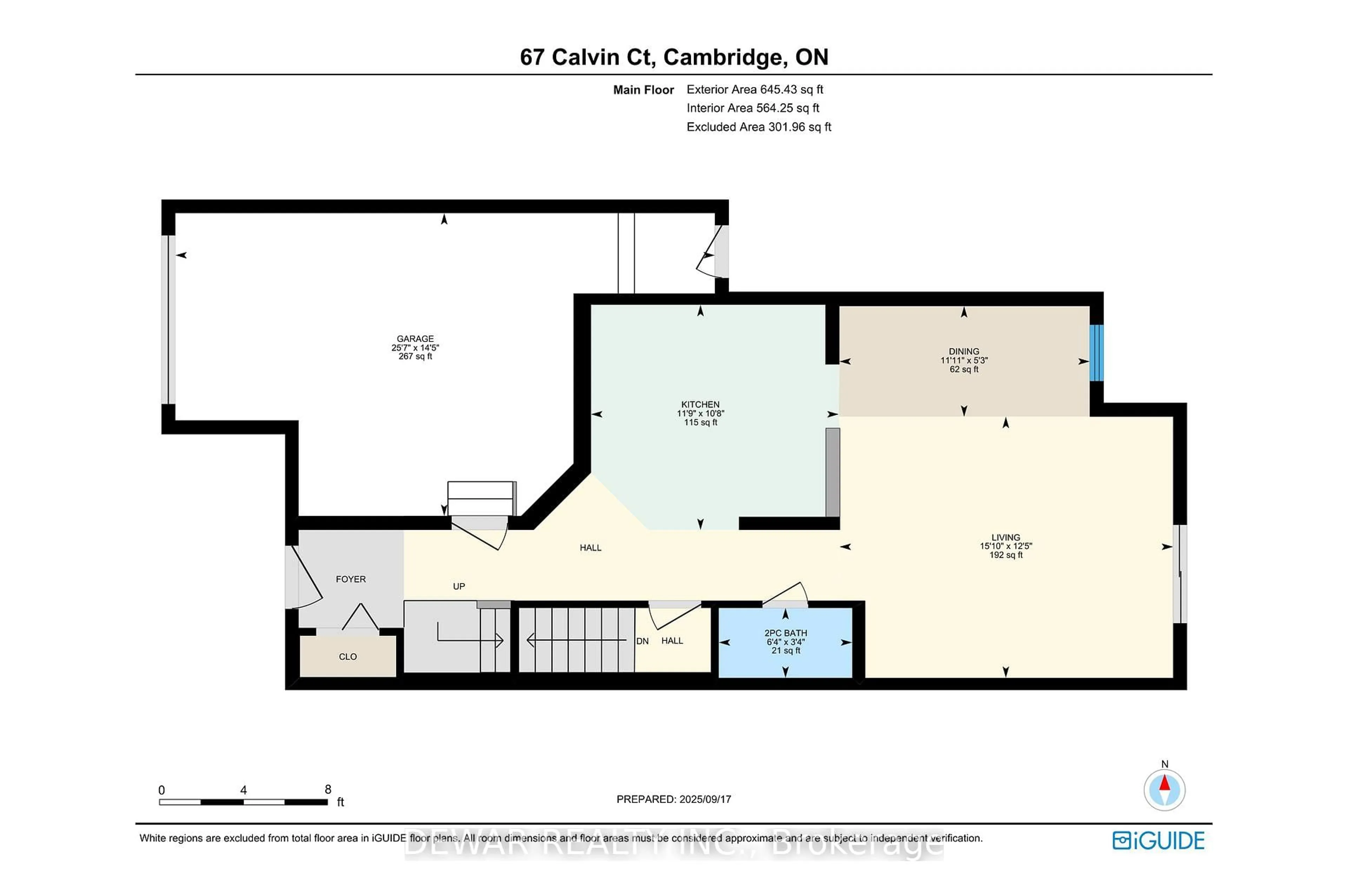 Floor plan for 67 Calvin Crt, Cambridge Ontario N3C 4J4