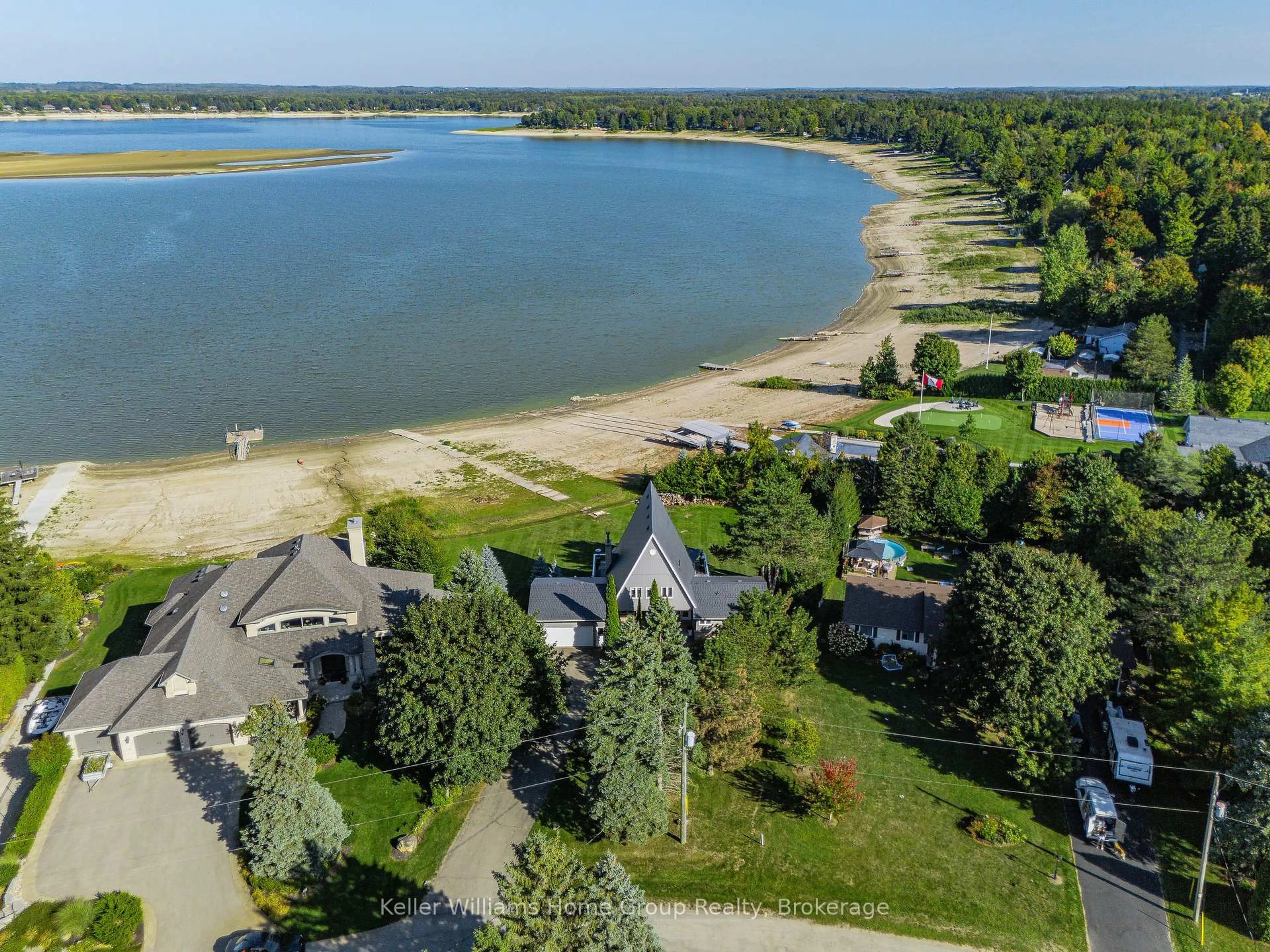A pic from outside/outdoor area/front of a property/back of a property/a pic from drone, water/lake/river/ocean view for 137 RENNIE Blvd, Centre Wellington Ontario N1M 2W4