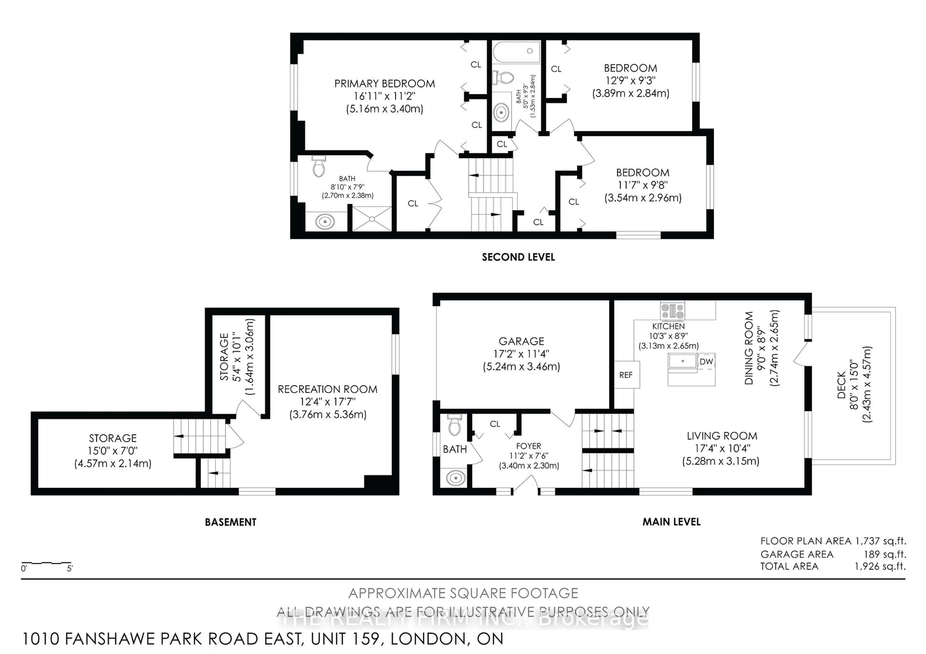 Floor plan for 1010 Fanshawe Park Rd #159, London North Ontario N5X 0K9