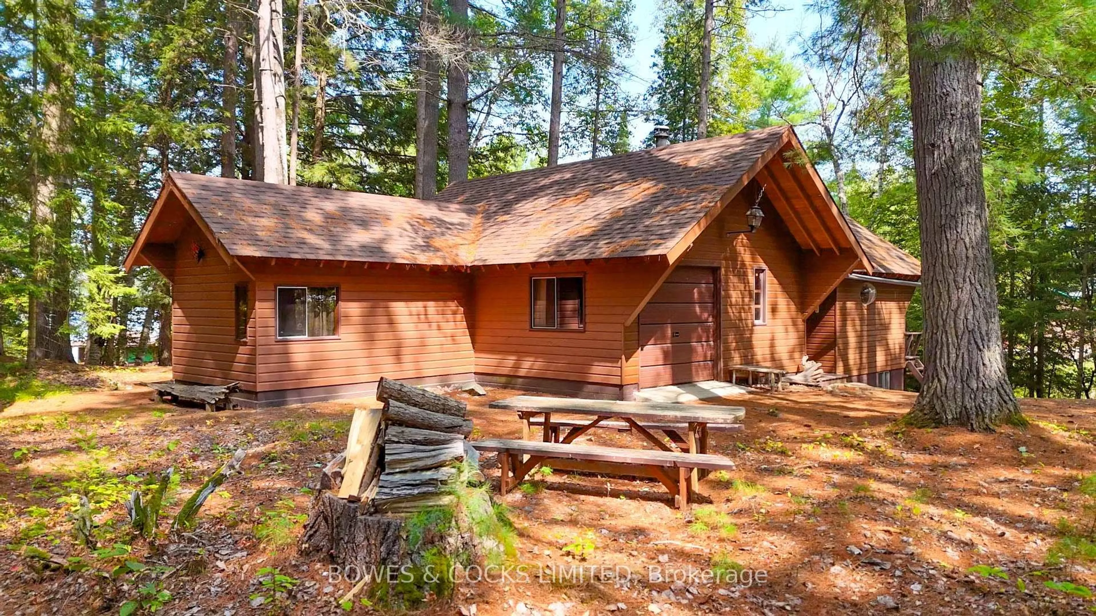 Patio, forest/trees view for 915 Madawaska River Dr, Combermere Ontario K0J 1L0