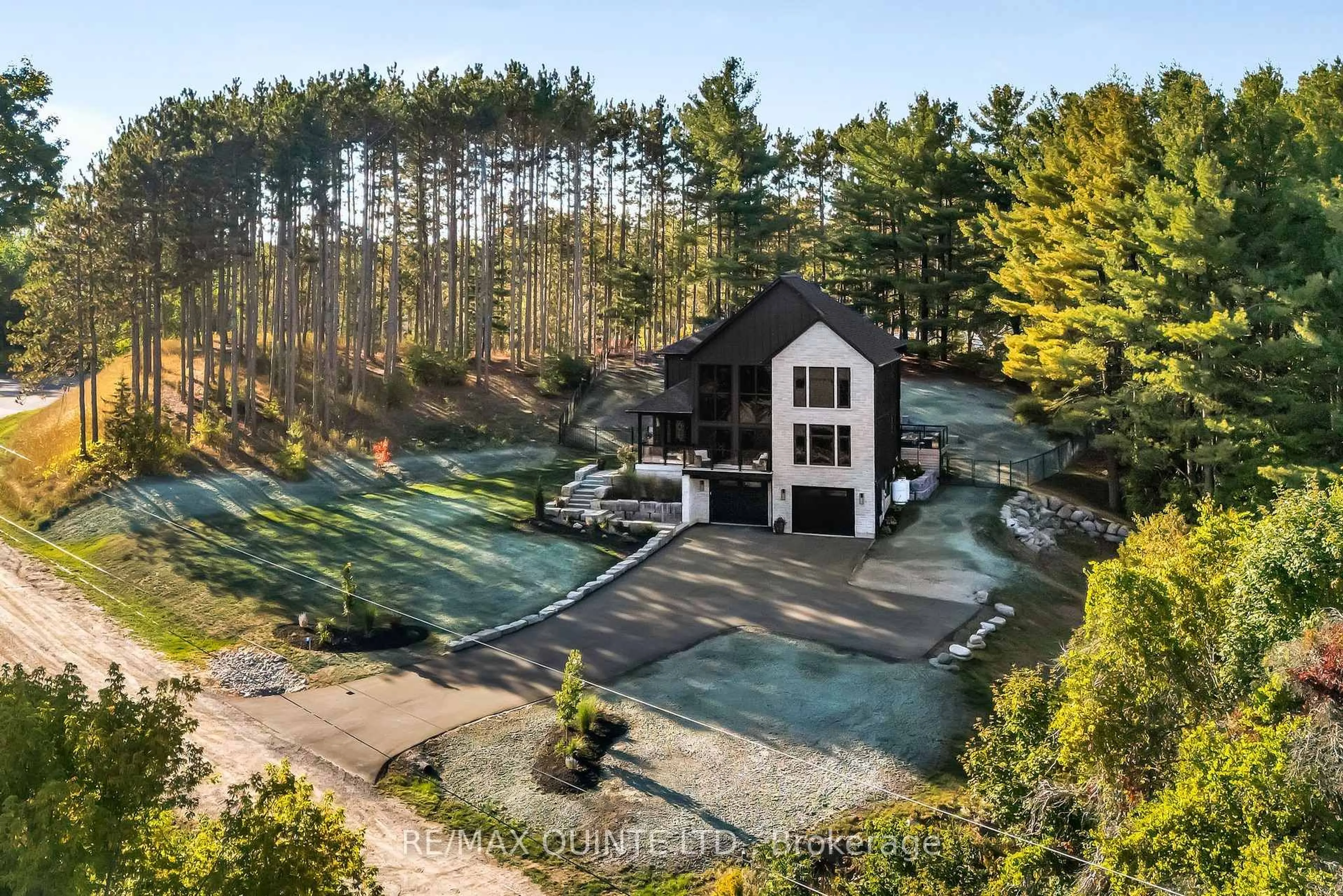 A pic from outside/outdoor area/front of a property/back of a property/a pic from drone, forest/trees view for 19 Geen Rd, Stirling Ontario K0K 3E0