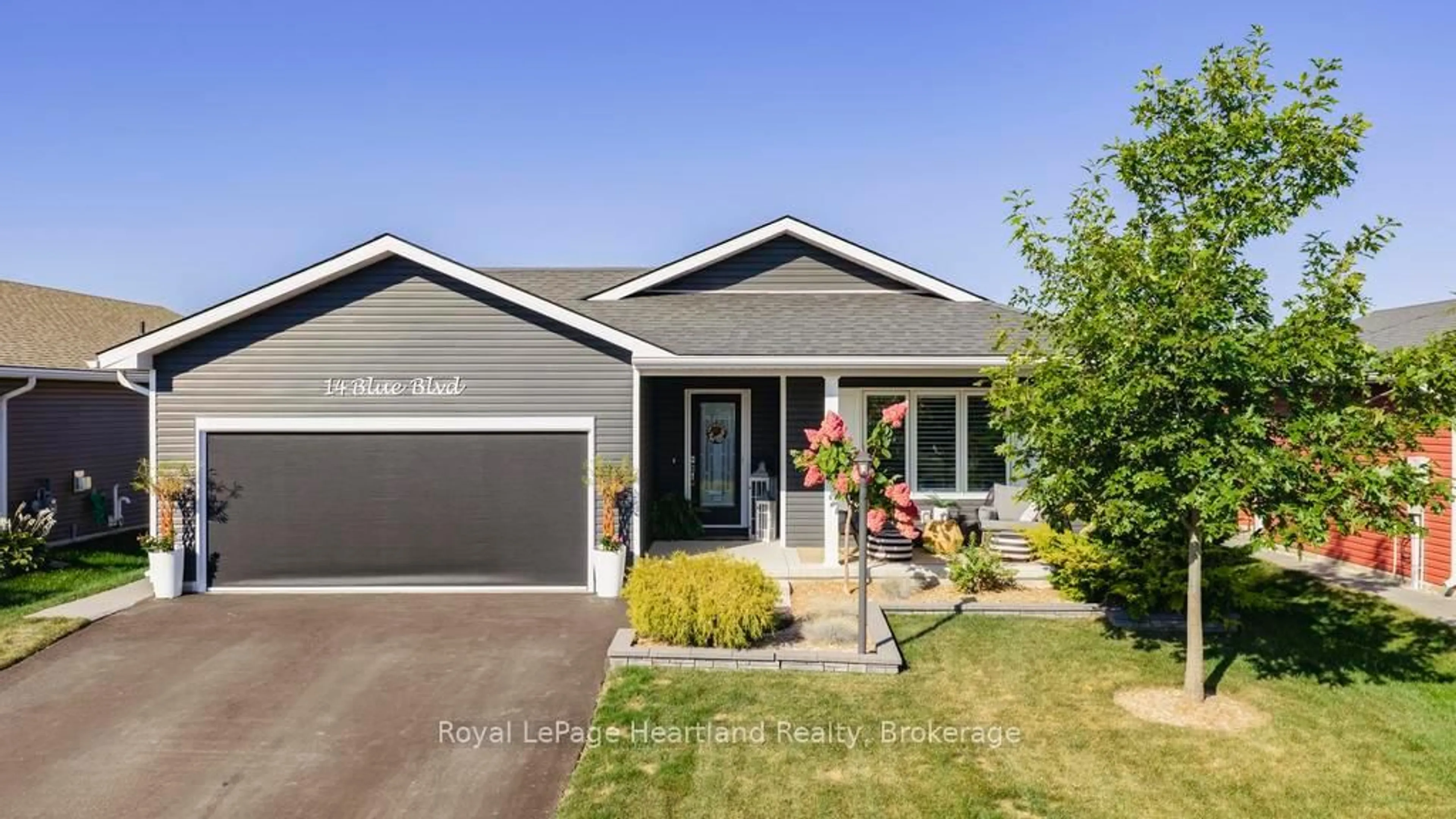 Home with vinyl exterior material, street for 14 BLUE Blvd, Ashfield-Colborne-Wawanosh Ontario N7A 0B8