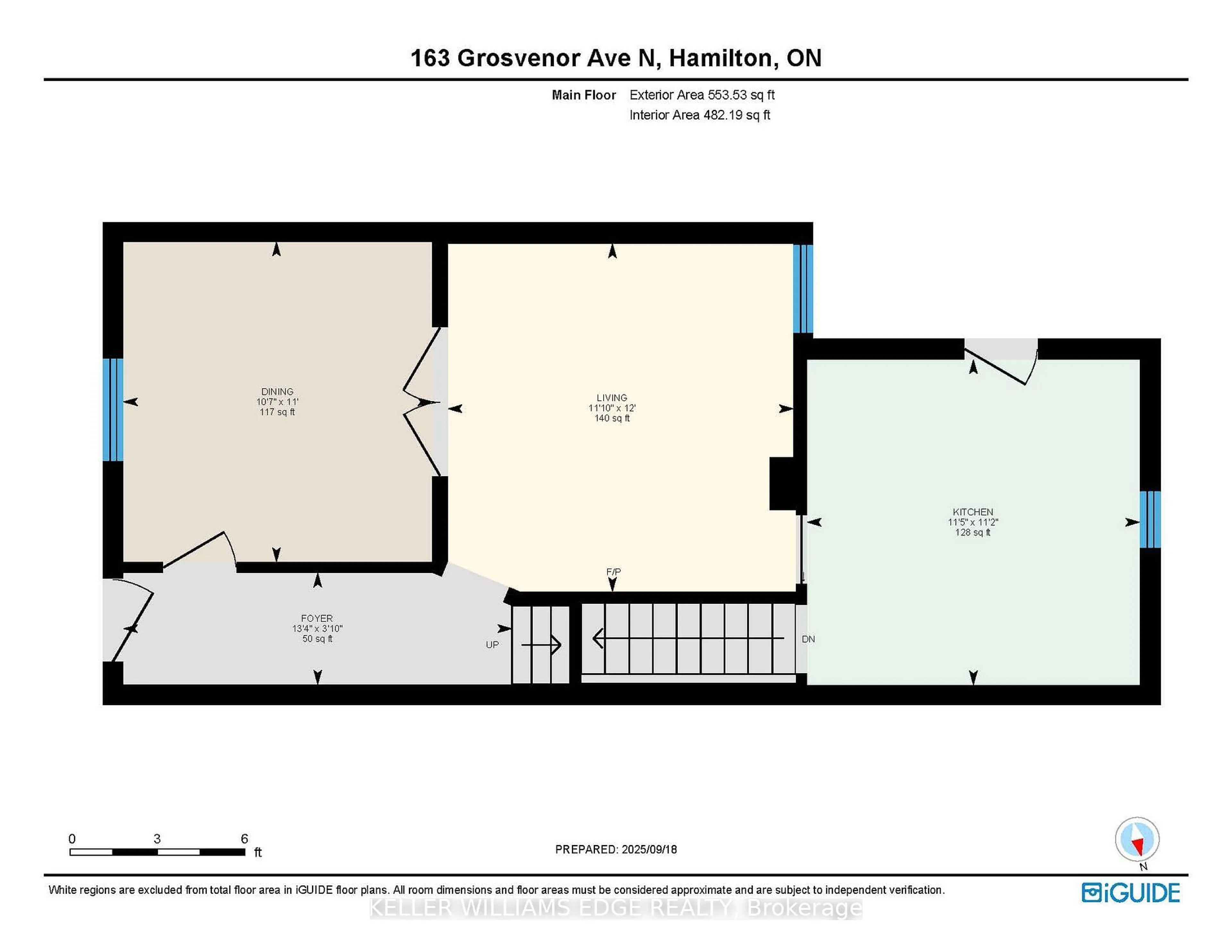 Floor plan for 163 Grosvenor Ave, Hamilton Ontario L8L 7S7