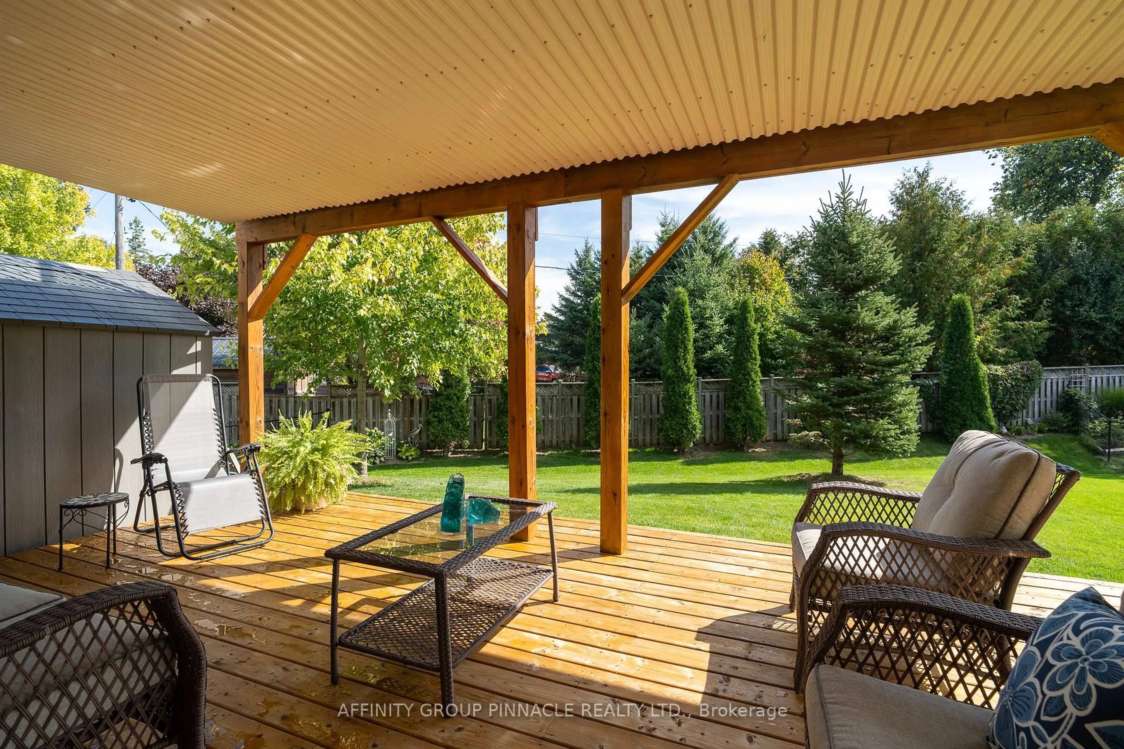 Patio, forest/trees view for 63 Broad St, Kawartha Lakes Ontario K9V 0L9
