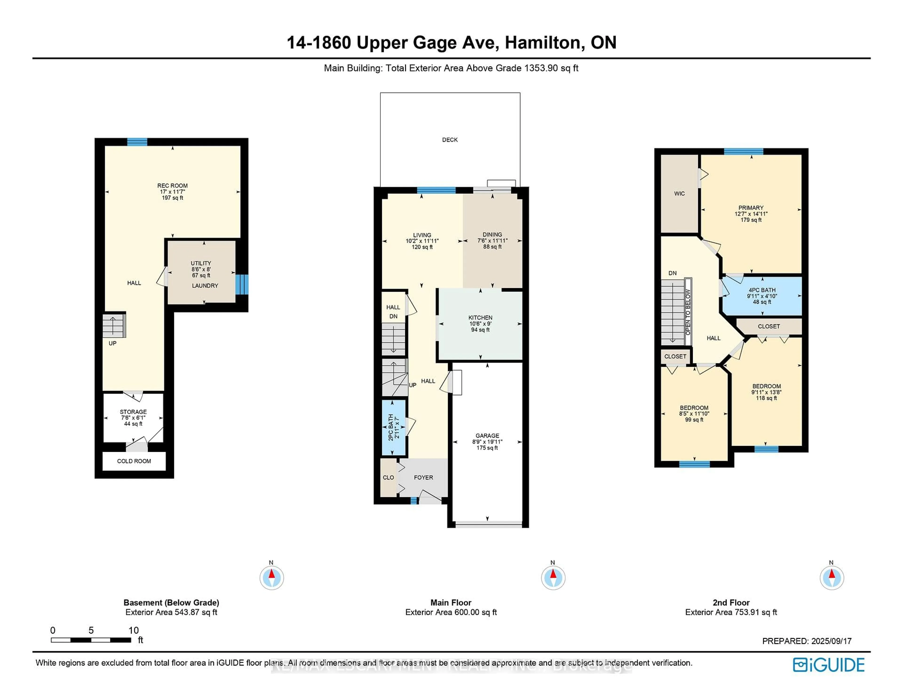 Floor plan for 1860 Upper Gage Ave #14, Hamilton Ontario L8W 3Y6