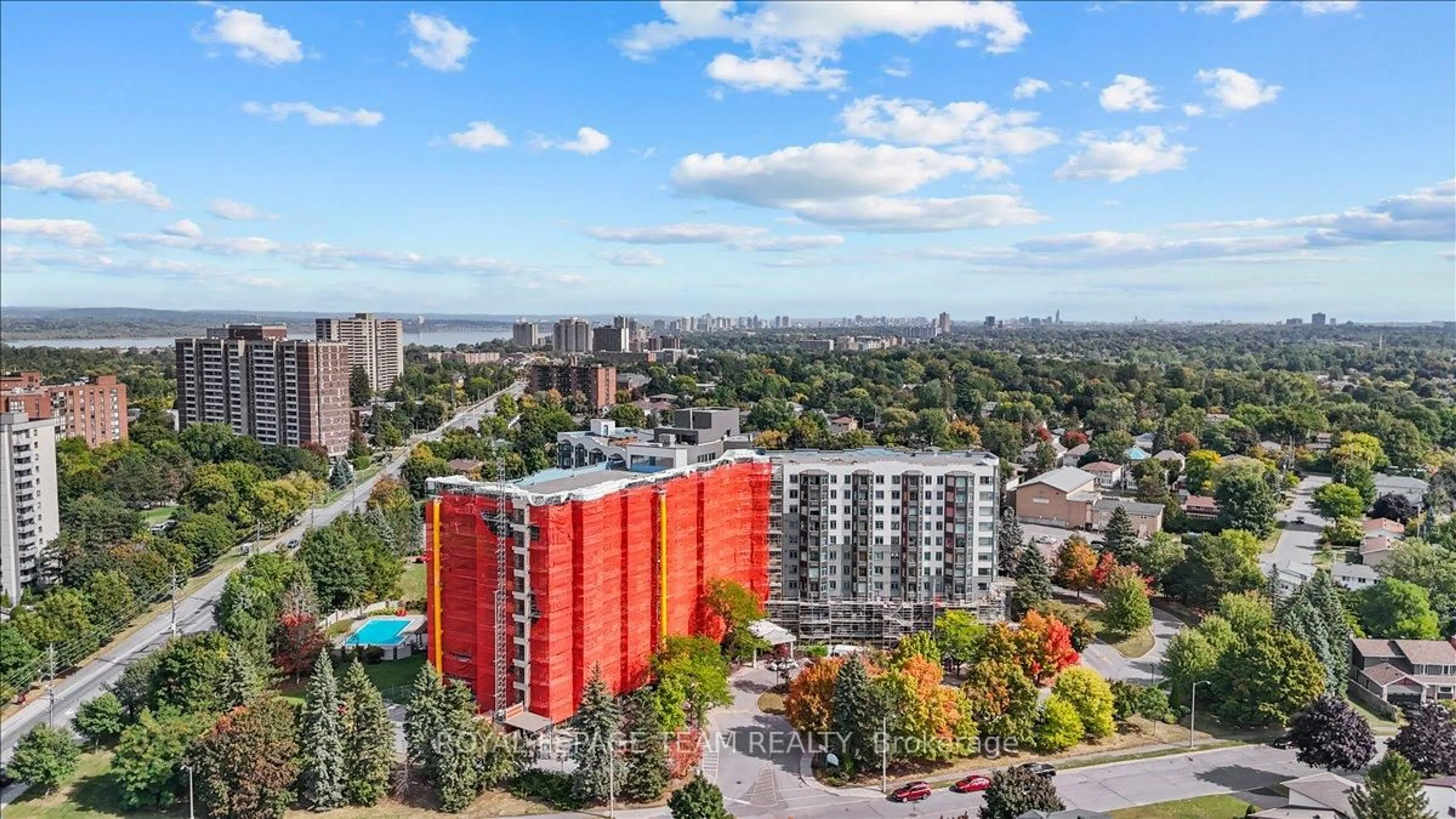 A pic from outside/outdoor area/front of a property/back of a property/a pic from drone, city buildings view from balcony for 1025 Grenon Ave #1101, Ottawa Ontario K2B 8S5