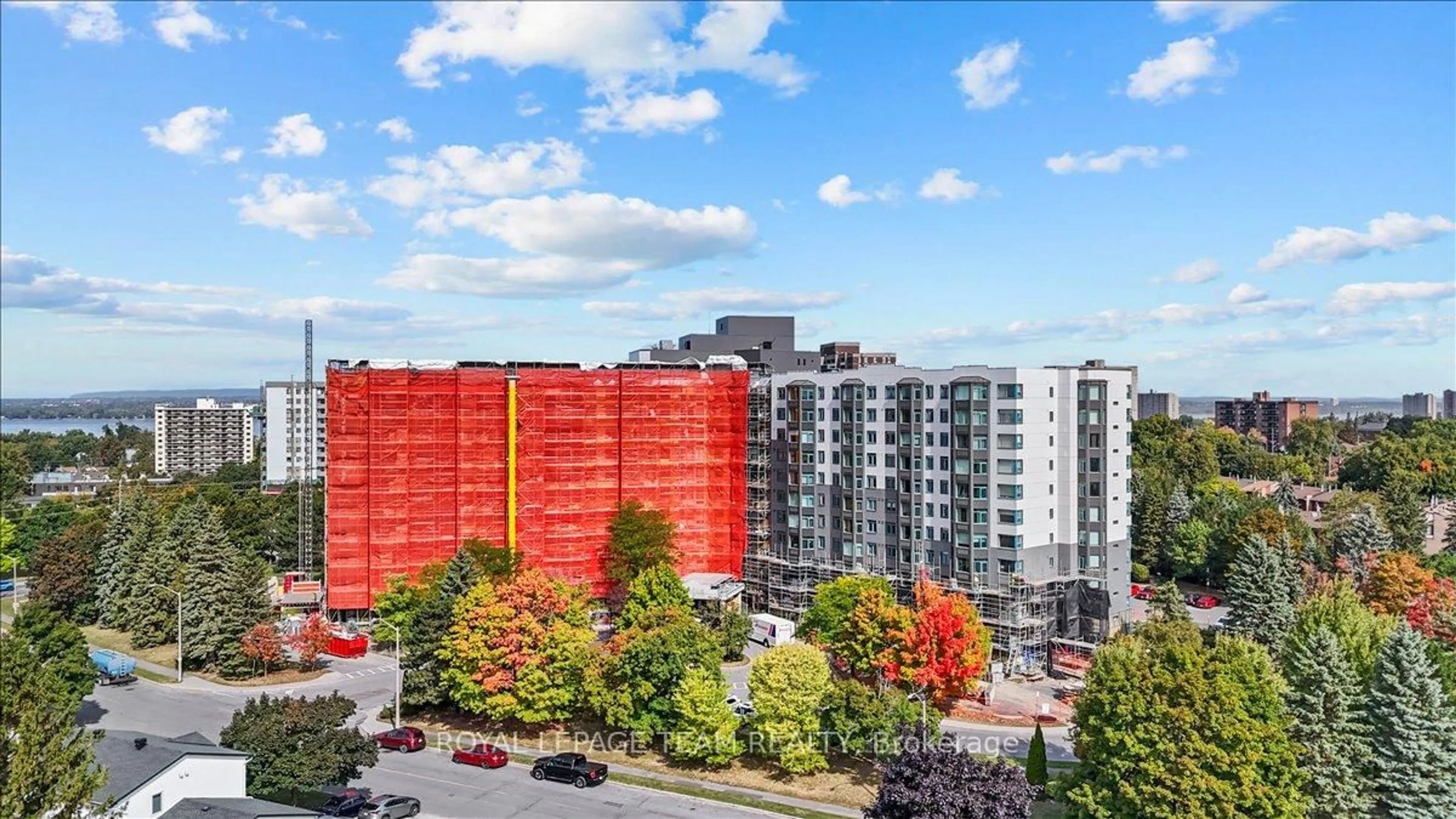 A pic from outside/outdoor area/front of a property/back of a property/a pic from drone, city buildings view from balcony for 1025 Grenon Ave #1101, Ottawa Ontario K2B 8S5