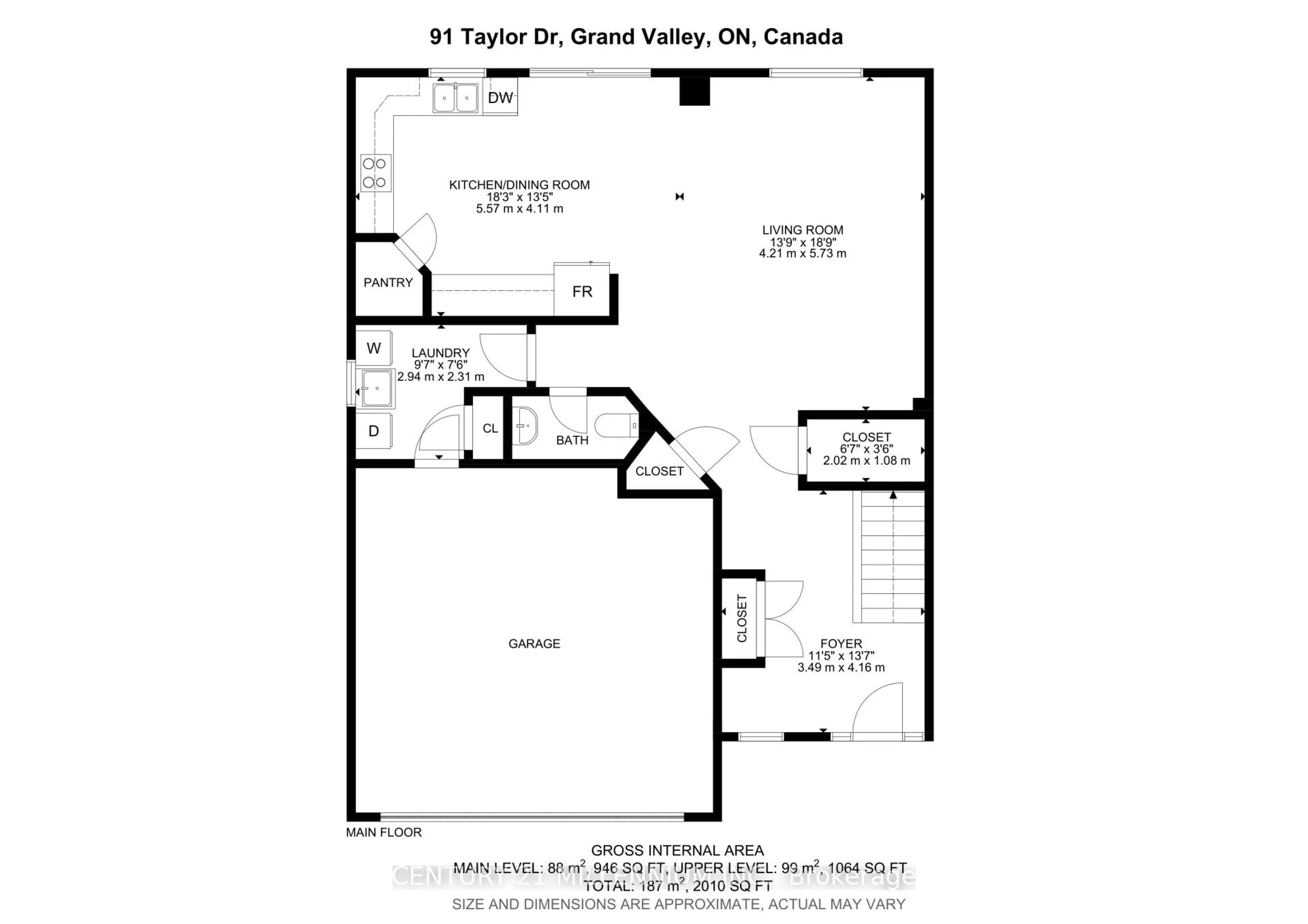 Floor plan for 91 Taylor Dr, East Luther Grand Valley Ontario L9W 6P4