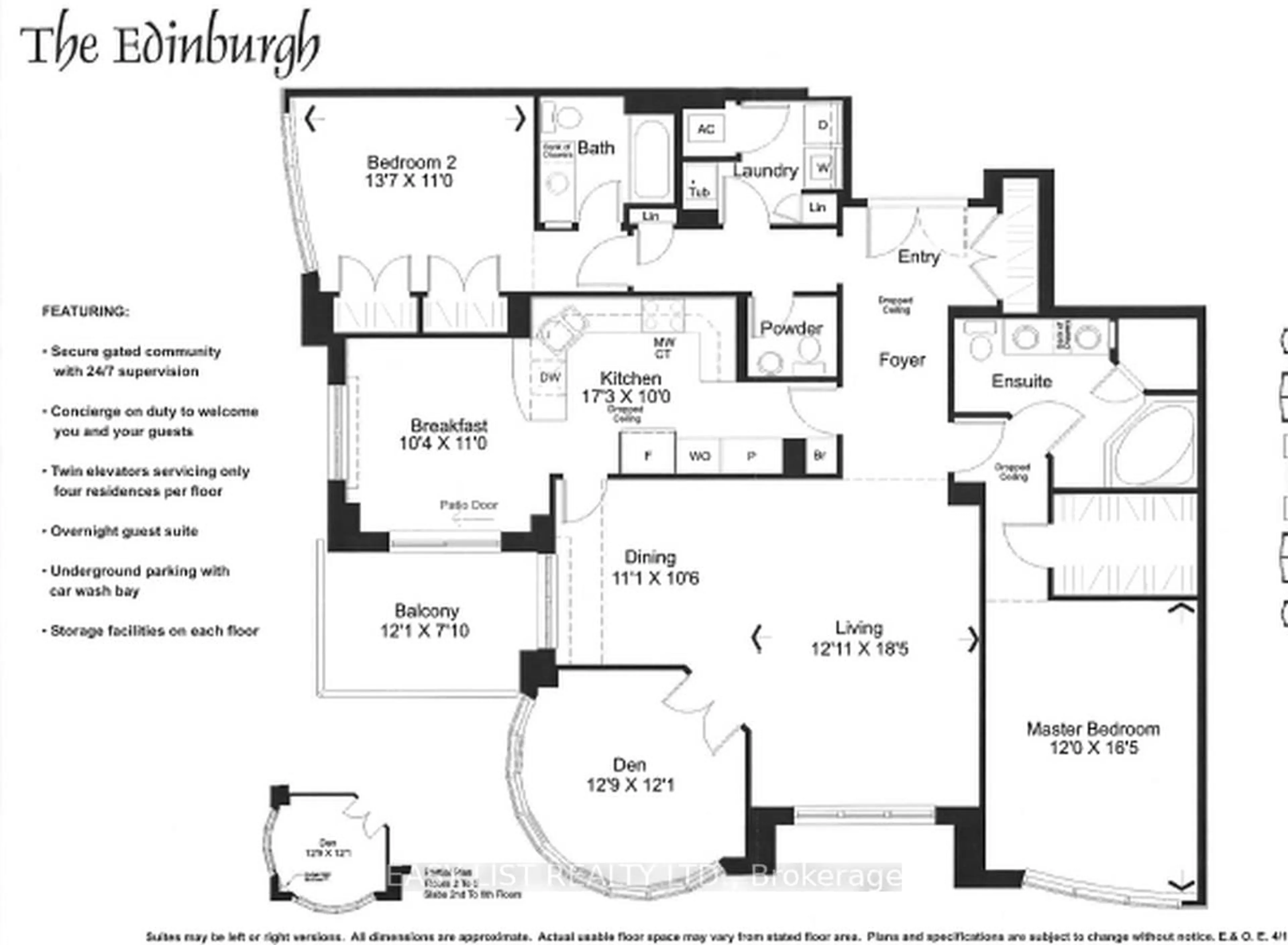 Floor plan for 3590 Rivergate Way #602, Ottawa Ontario K1V 1V6