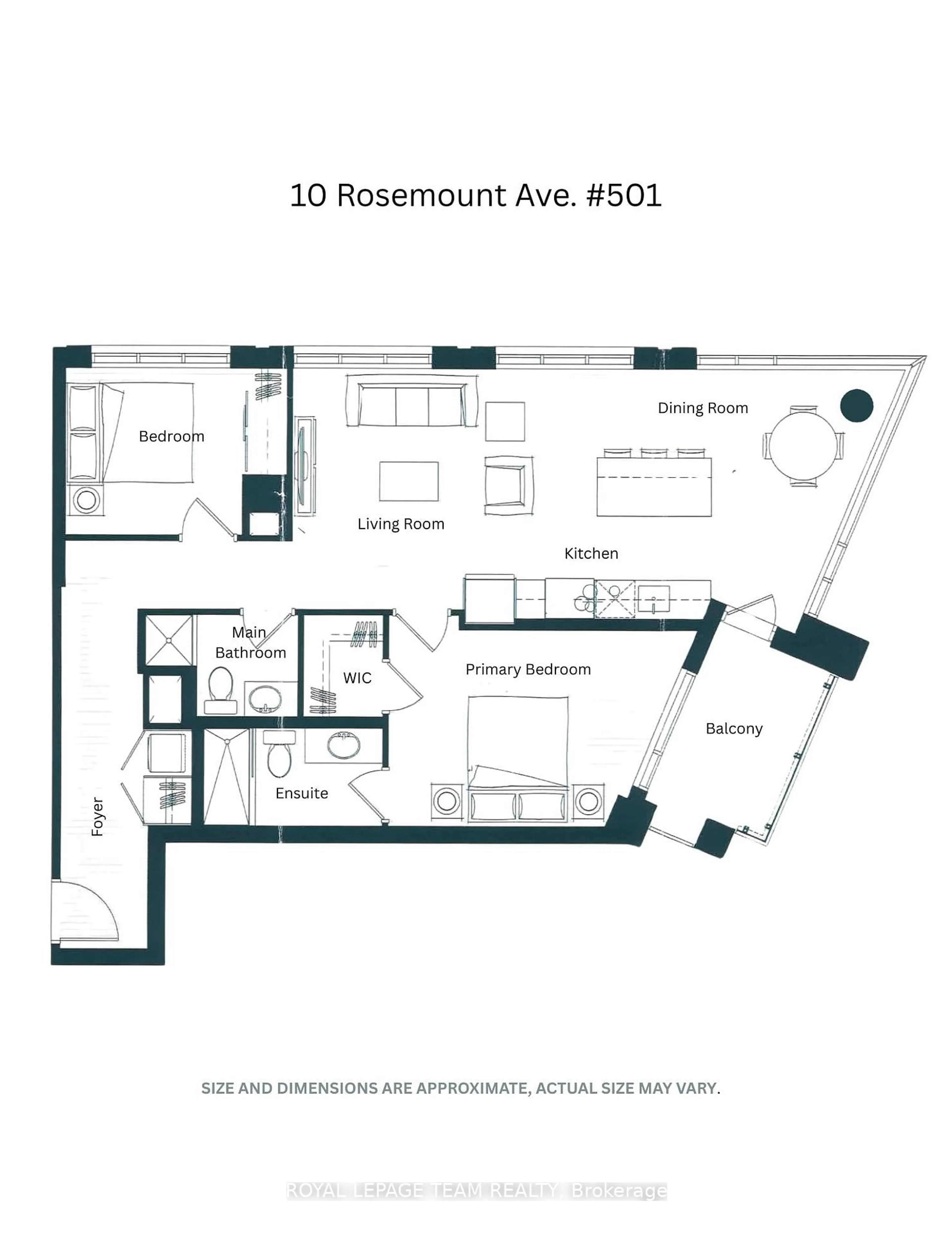 Floor plan for 10 Rosemount Ave #501, Ottawa Ontario K1Y 4G9