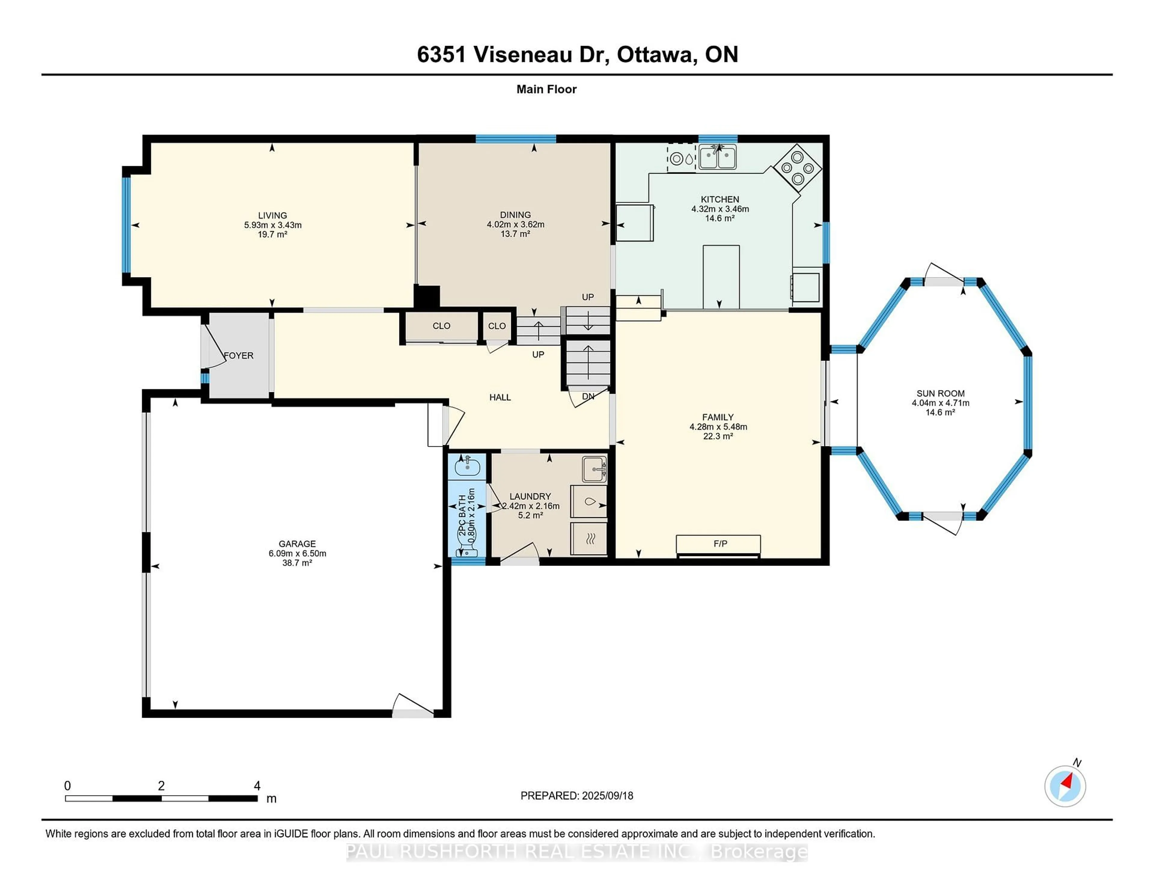 Floor plan for 6351 Viseneau Dr, Ottawa Ontario K1C 2G8