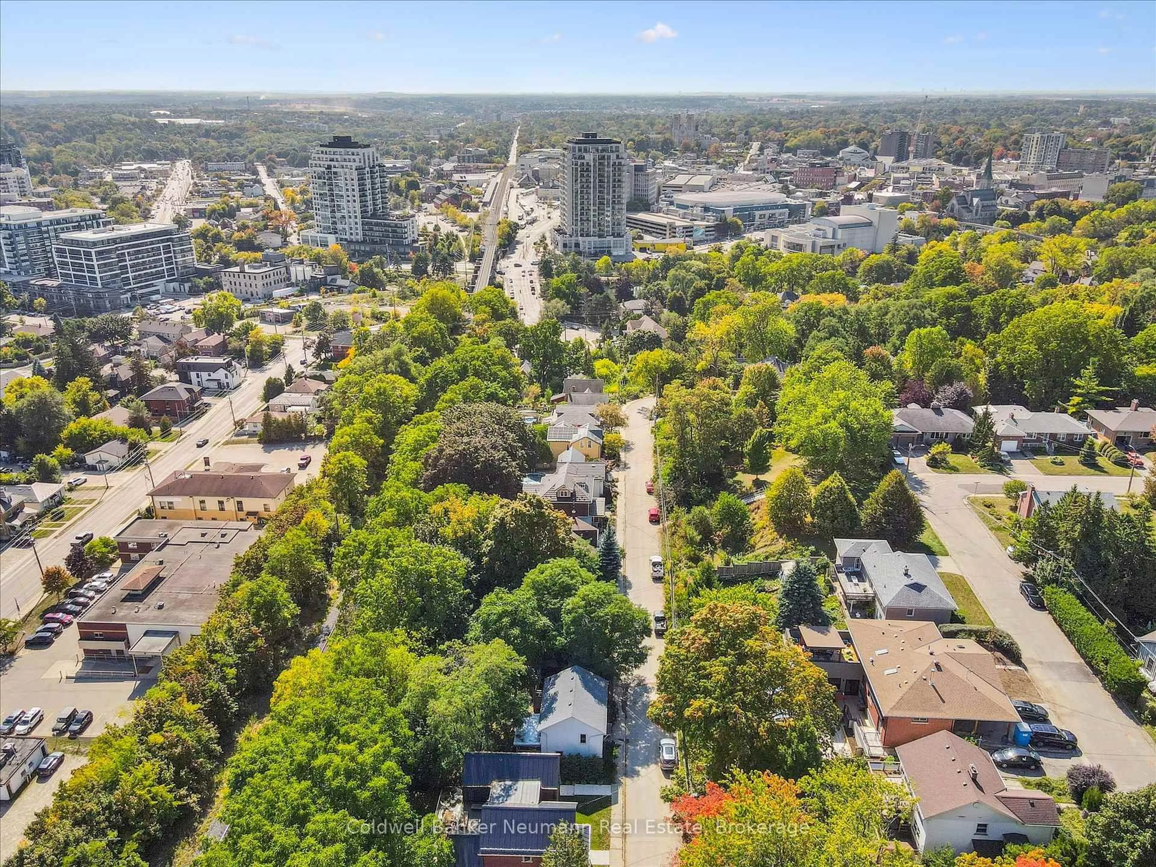 A pic from outside/outdoor area/front of a property/back of a property/a pic from drone, city buildings view from balcony for 67 Grove St, Guelph Ontario N1E 2W6