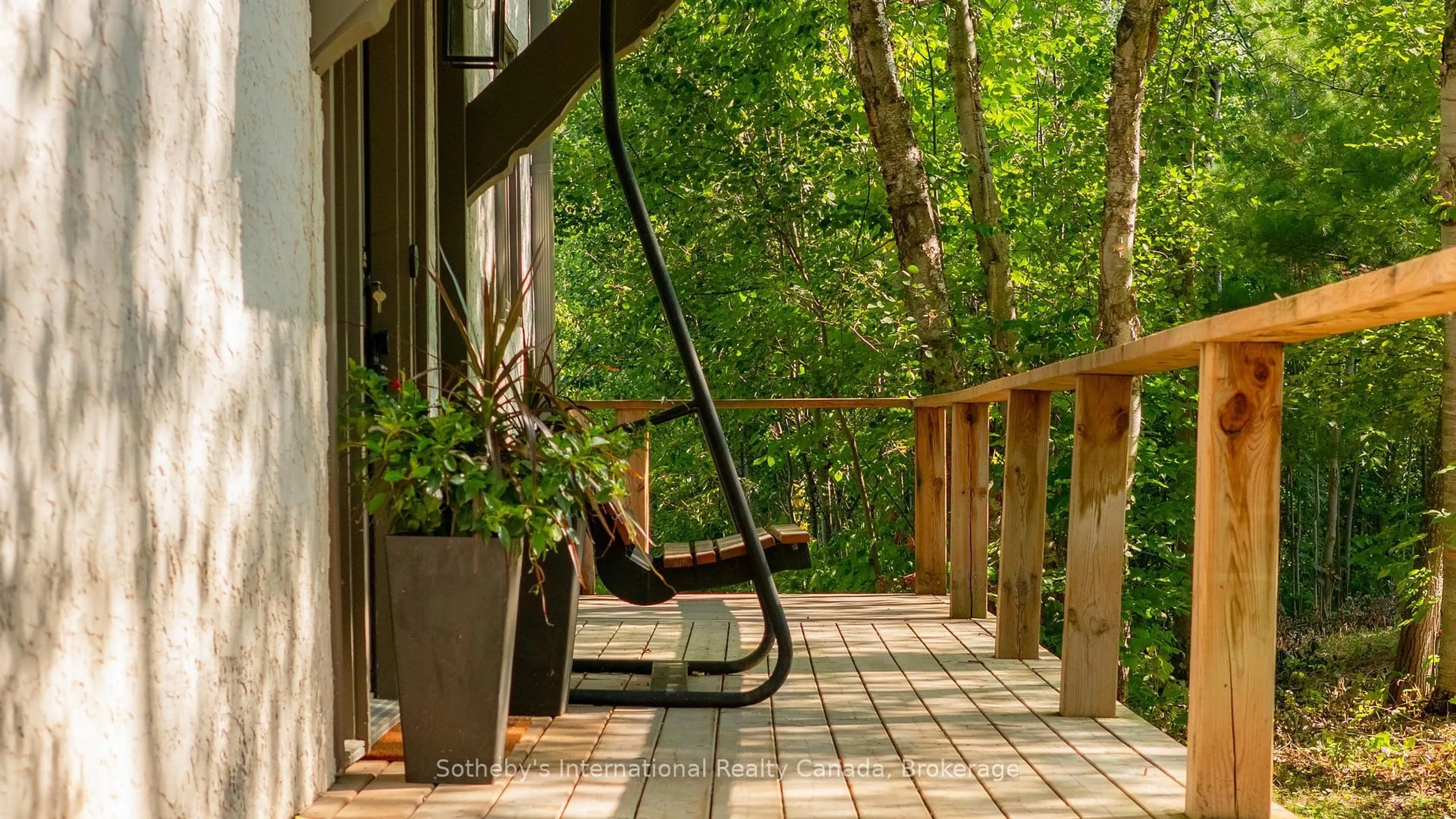 Patio, forest/trees view for 174 Timmons St, Blue Mountains Ontario L9Y 0L9