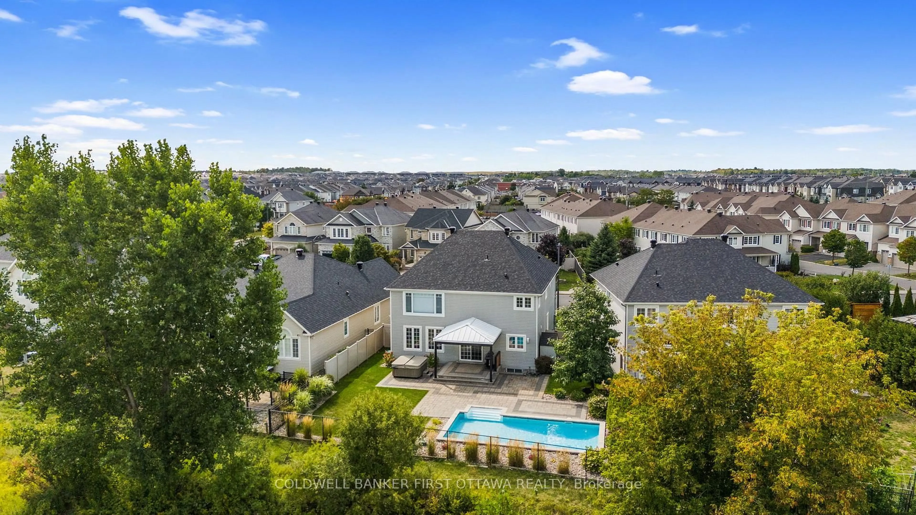 A pic from outside/outdoor area/front of a property/back of a property/a pic from drone, city buildings view from balcony for 441 Blackleaf Dr, Ottawa Ontario K2J 5S7